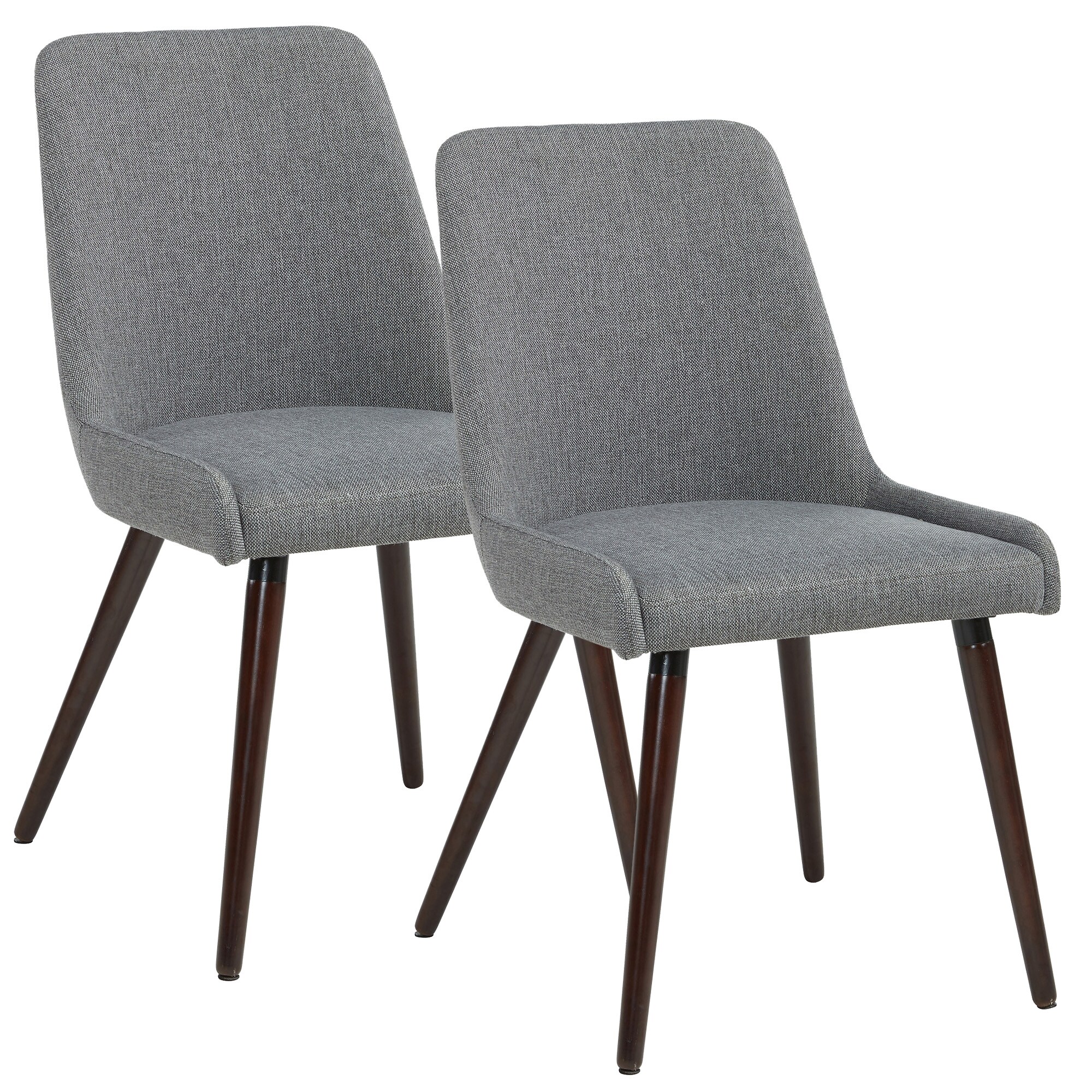 Worldwide Homefurnishings 202-247WL/DG Set of 2 Contemporary/Modern Polyester/Polyester Blend Upholstered Dining Side Chair (Wood Frame)