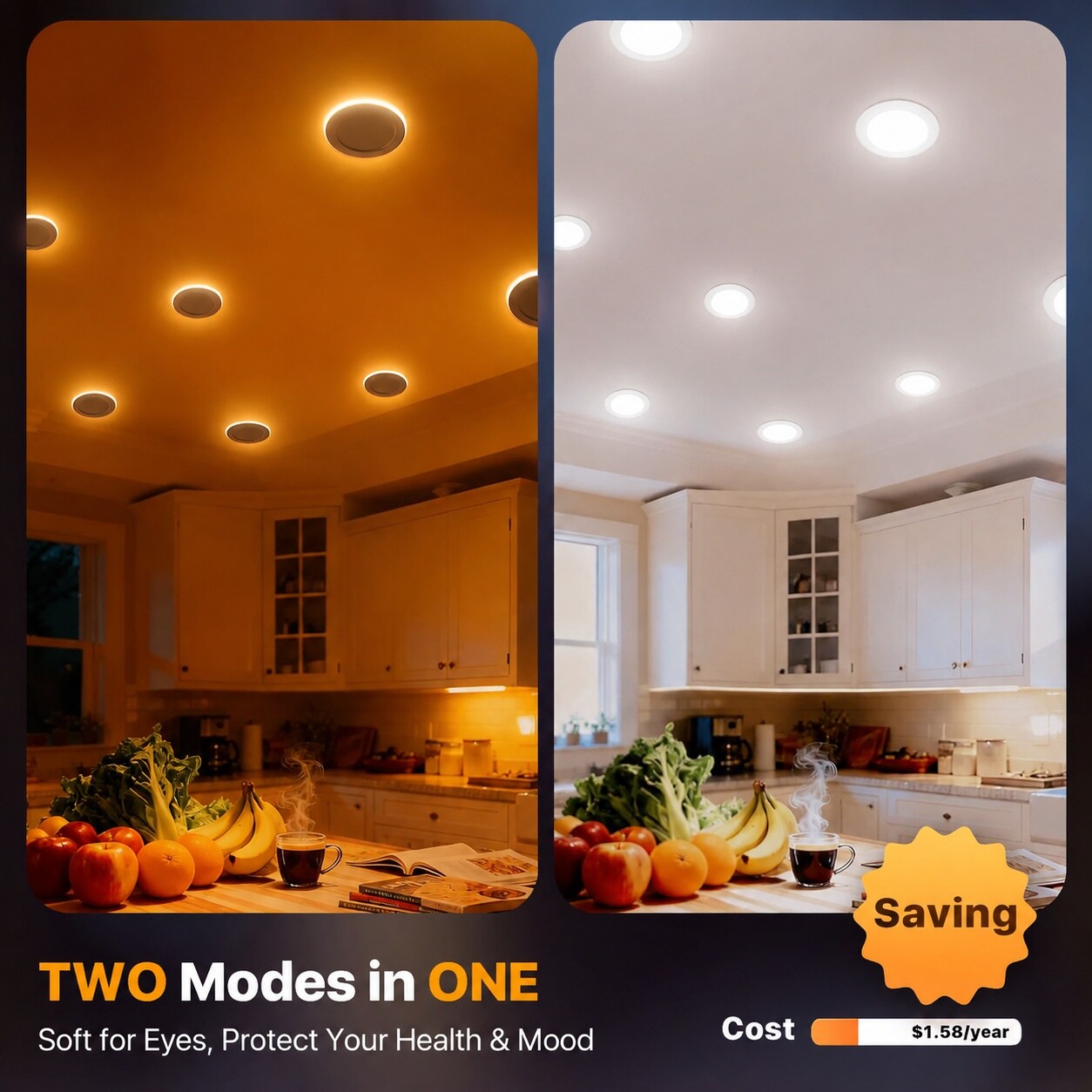 AOIZGMY 12 Pack 4 Inch LED Recessed Downlight with Night Light 5 Color ...