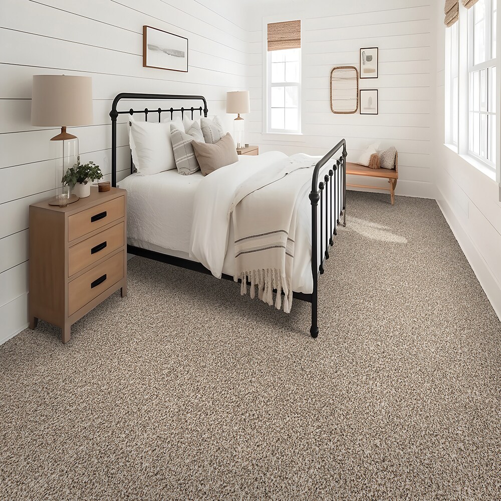 STAINMASTER Memorable Touch I Camel Textured Indoor Carpet in the ...