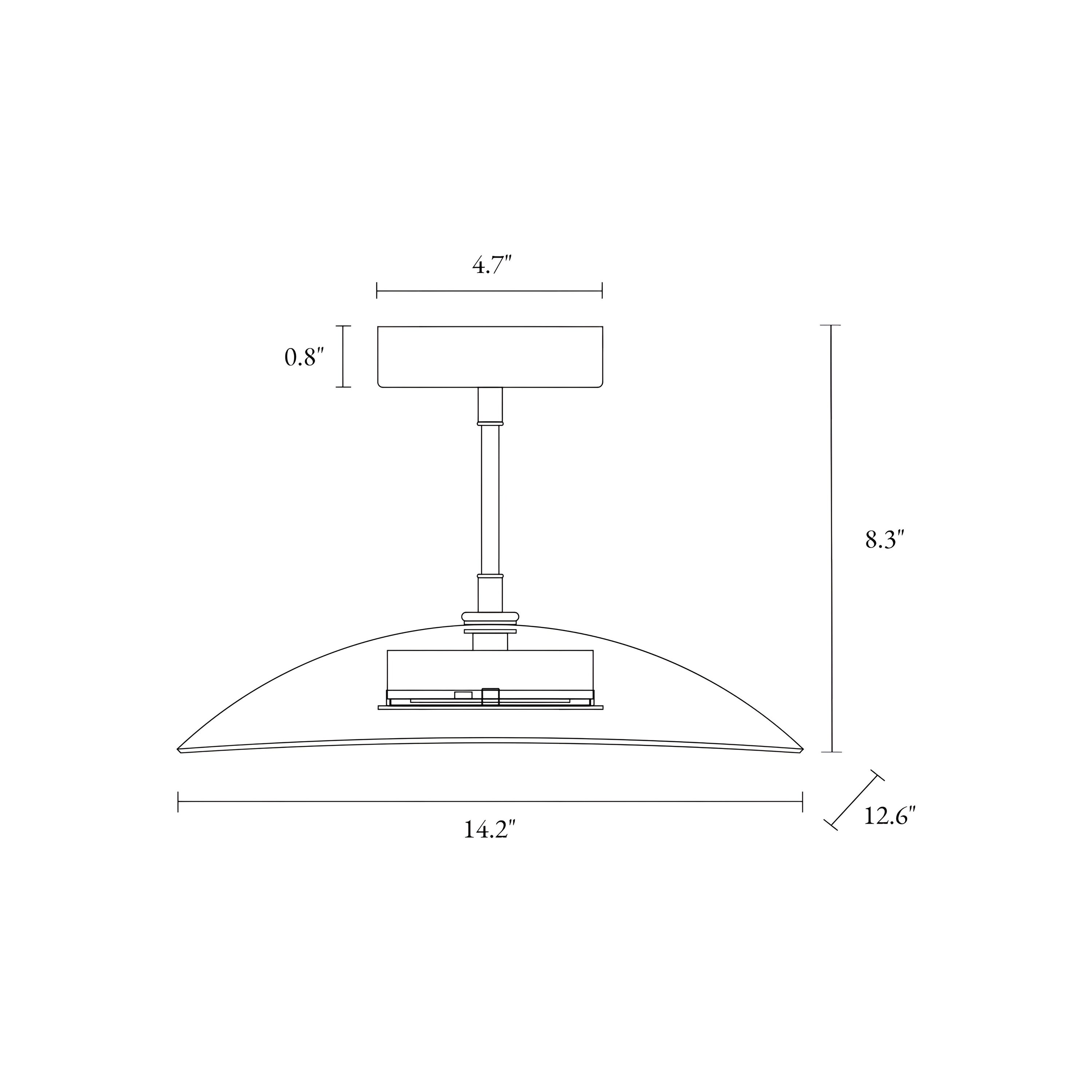 LNC Elynamina 1-Light 14.2-in Multiple Finishes Black LED Semi mount ...