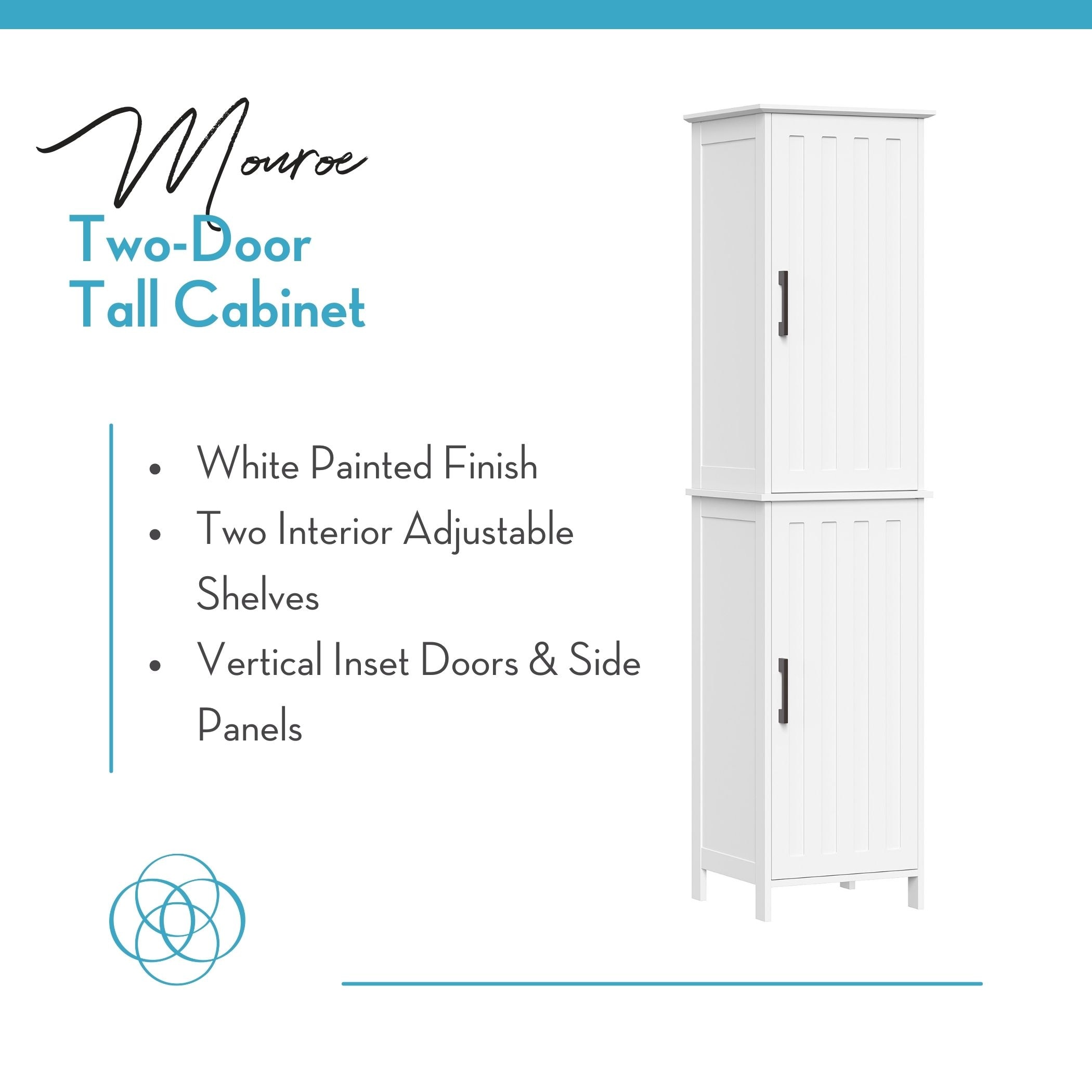 RiverRidge Monroe 14.75 in x 60 in x 13.38 in White Freestanding Linen Cabinet 06 185 at Lowes