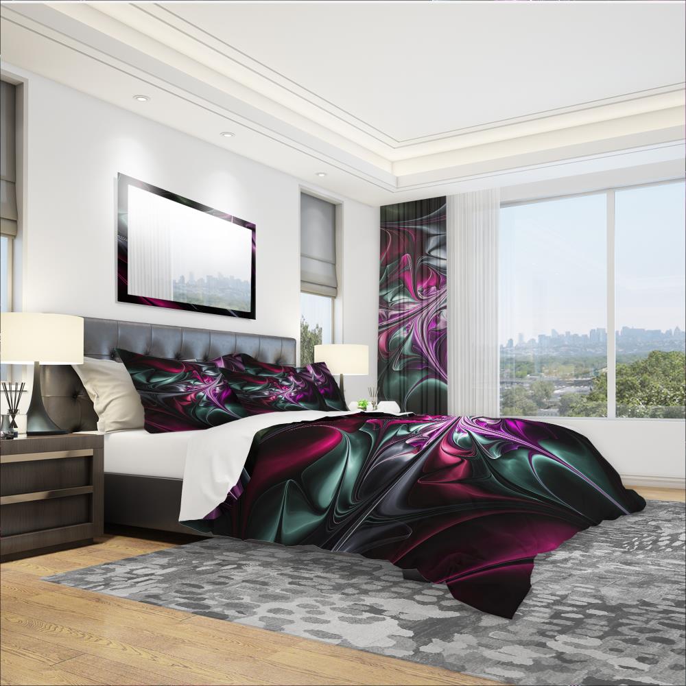 Designart BED10279-T 3 -Piece Red Twin Duvet cover Set