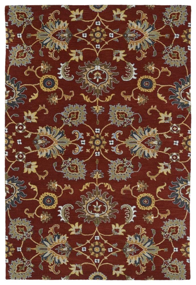 Kaleen Middleton 8 x 10 Wool Red Indoor Floral/Botanical Oriental Area ...