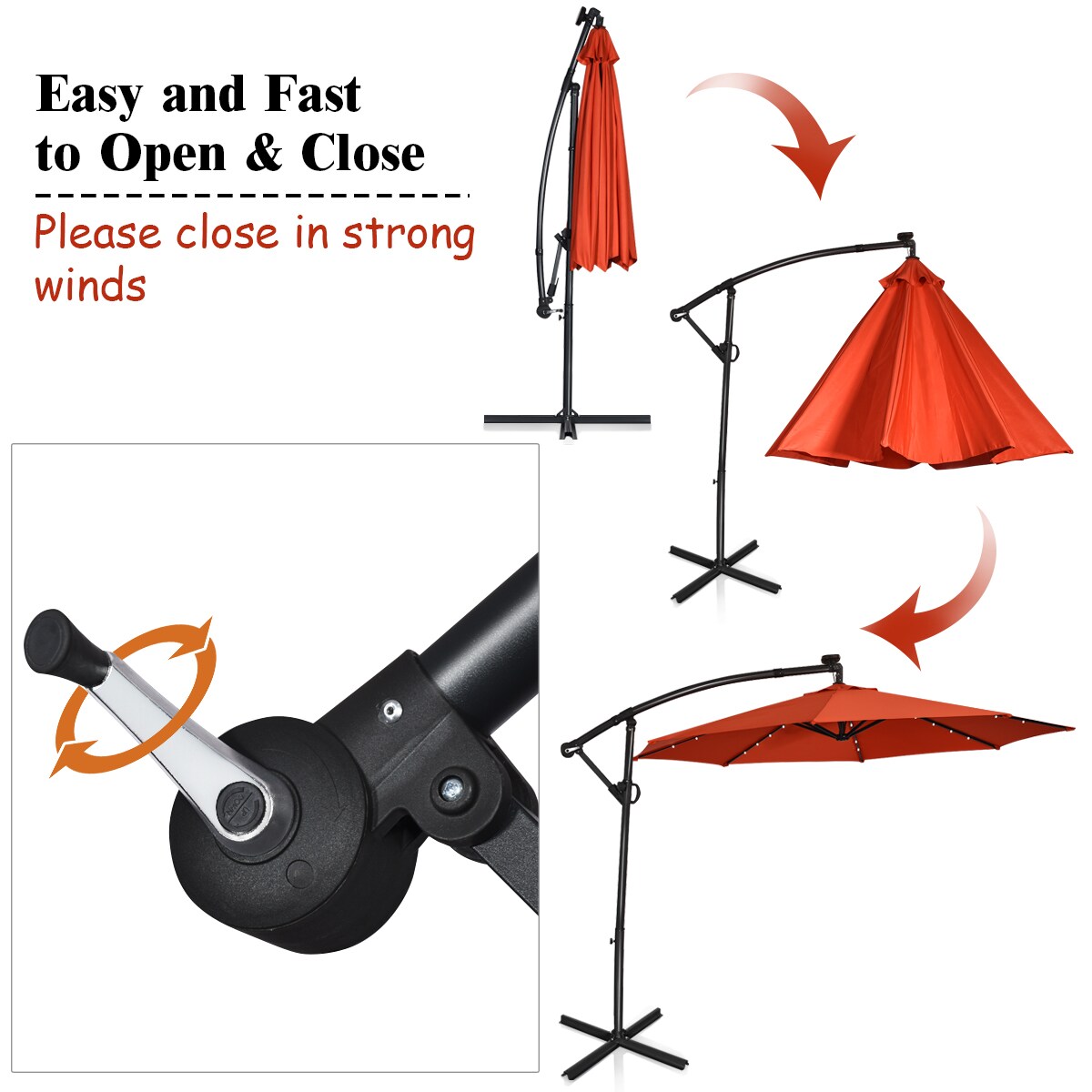 Costway OP70282OR Umbrellas-2 - View #9