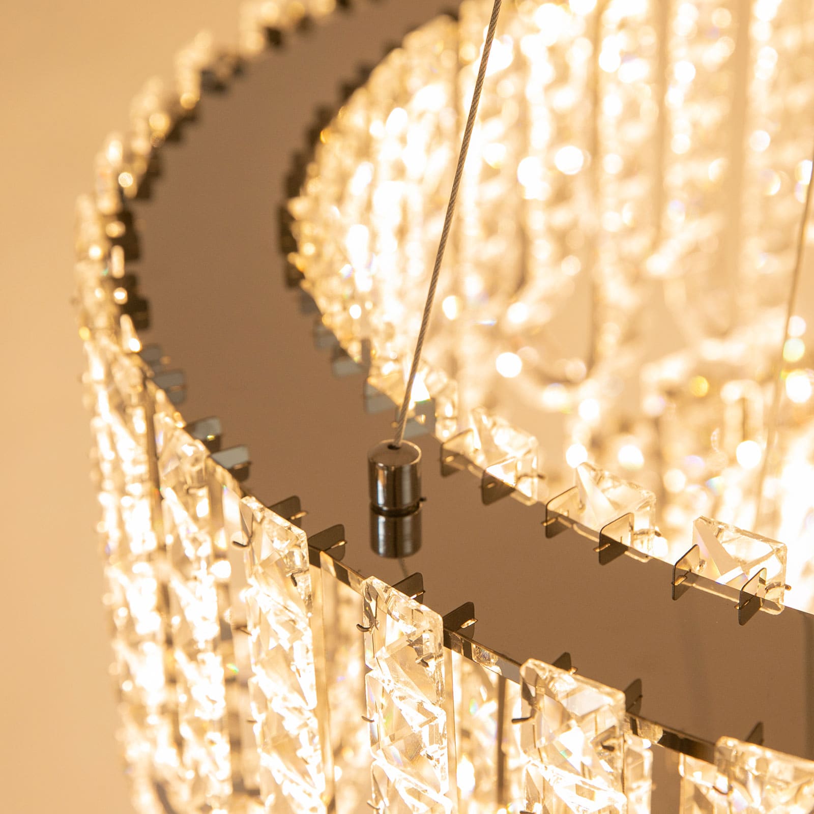 Oukaning 18-Light Gold Modern/Contemporary Led Crystal