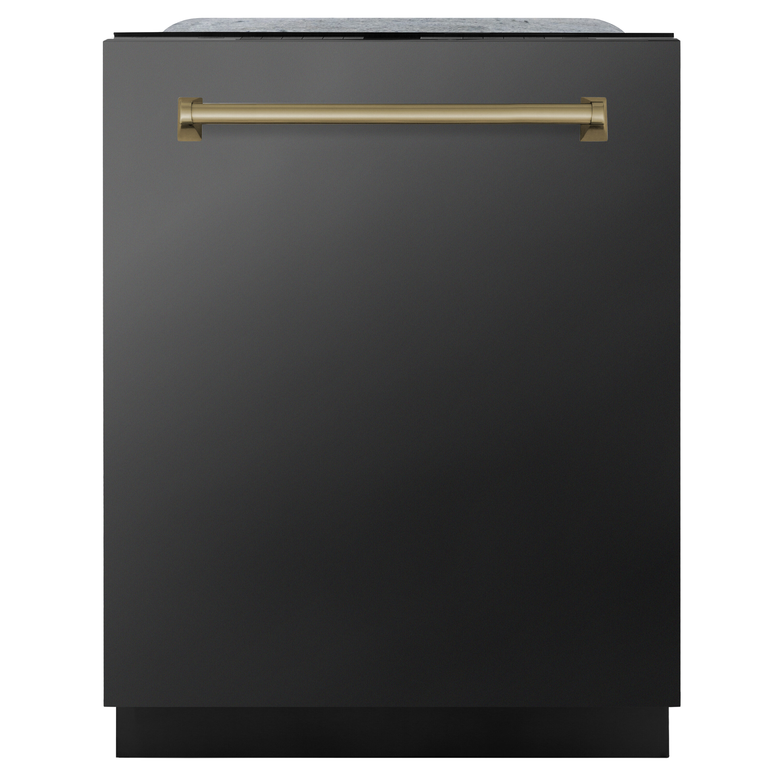 ZLINE KITCHEN & BATH Autograph Edition 24-in Top Control Built-in Dishwasher ( Stainless Steel Tub with Black Stainless Steel Panel and Champagne Bronze Handle ) With Third Rack, DuraWash Technology , 45-Decibel