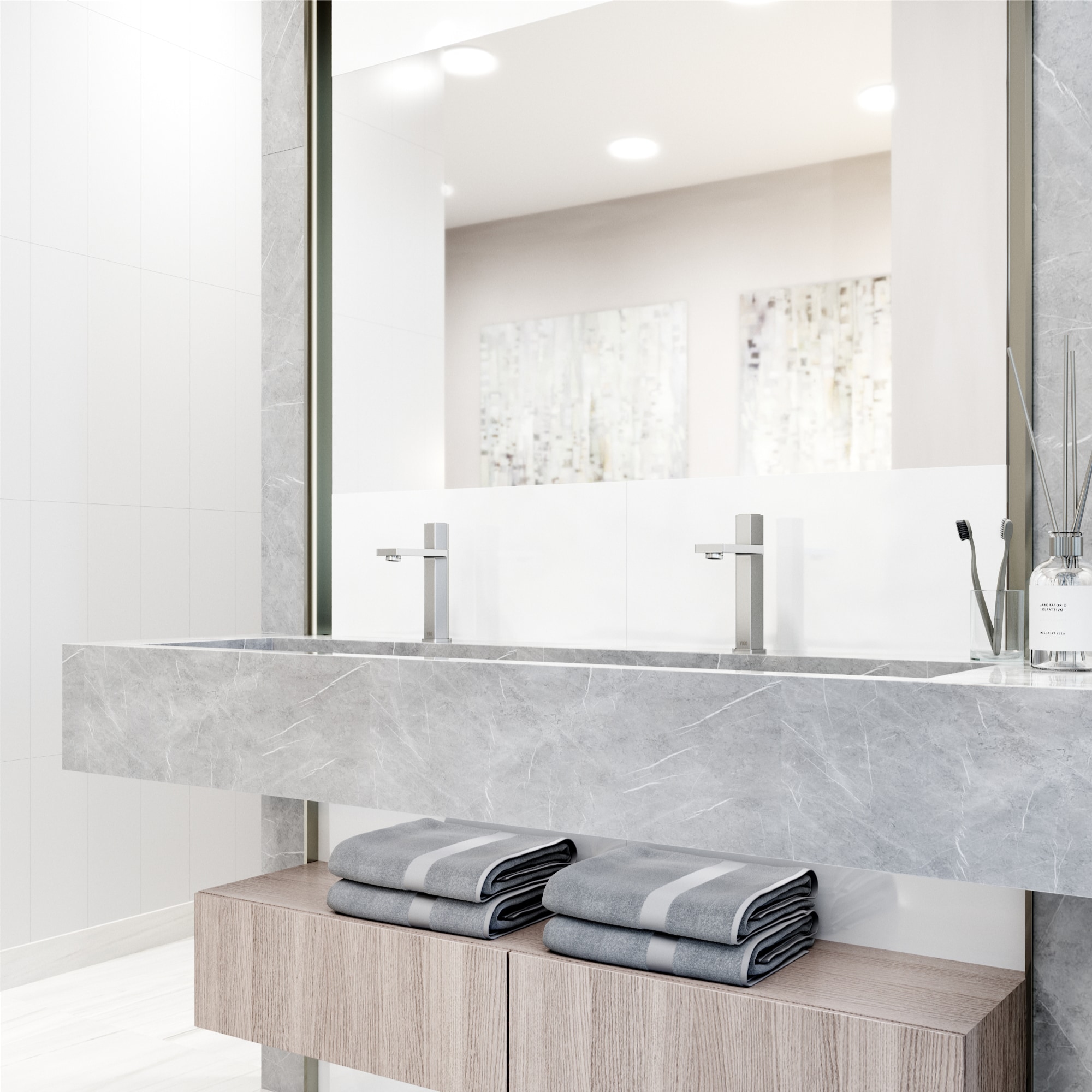 Nova Hexagonal Brushed Nickel Single-Hole Bathroom Faucet