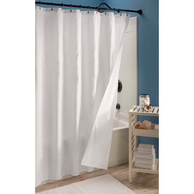 Polyester White Solid Shower Liner, Standard Shower Curtain Liner Dimensions
