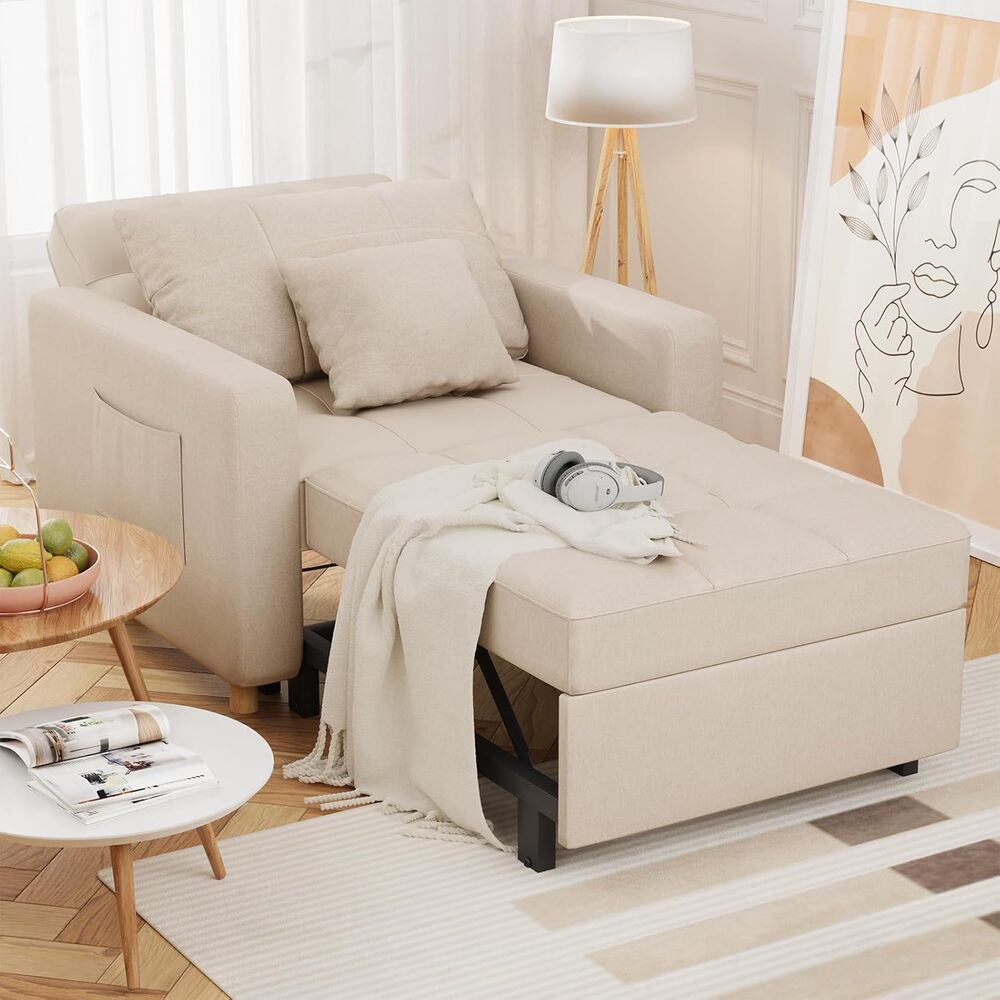 AECOJOY 13048BG-LS01 Beige Contemporary/Modern Full Sofa bed