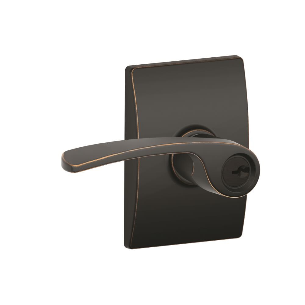 Schlage F51AMER716CEN F Series Aged Bronze Interior/Exterior Keyed entry Door Handle