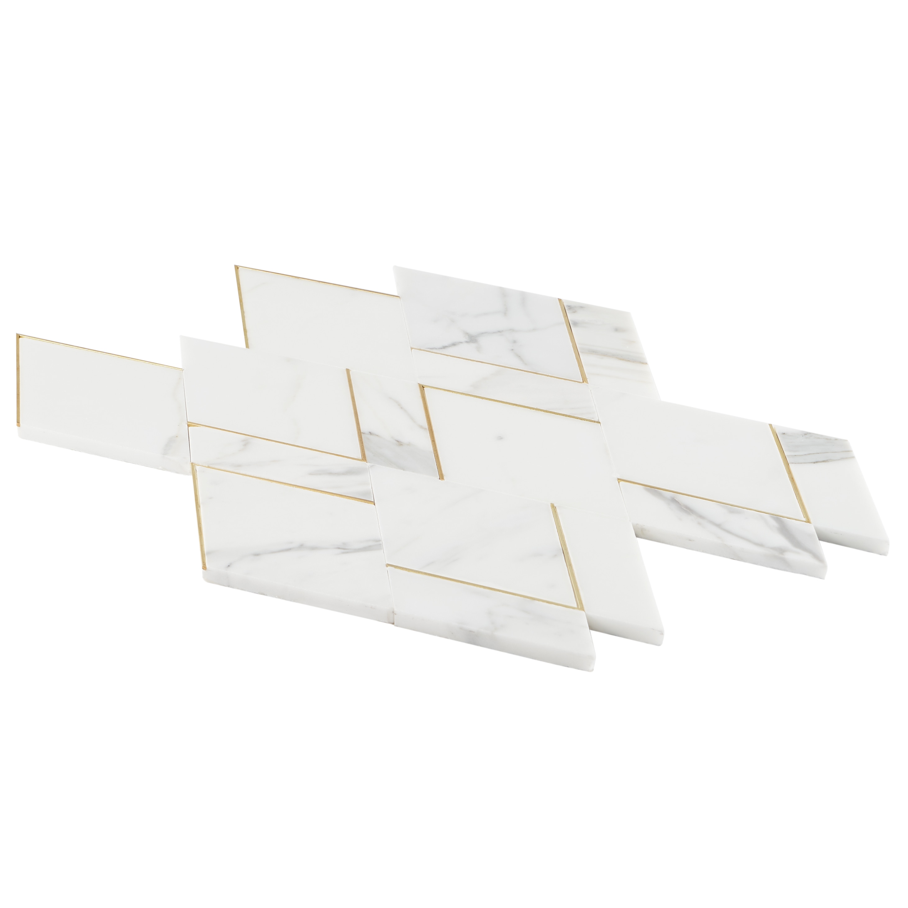 Artmore Tile Sample Pasha Calacatta 4 In X 8 In Polished Marble