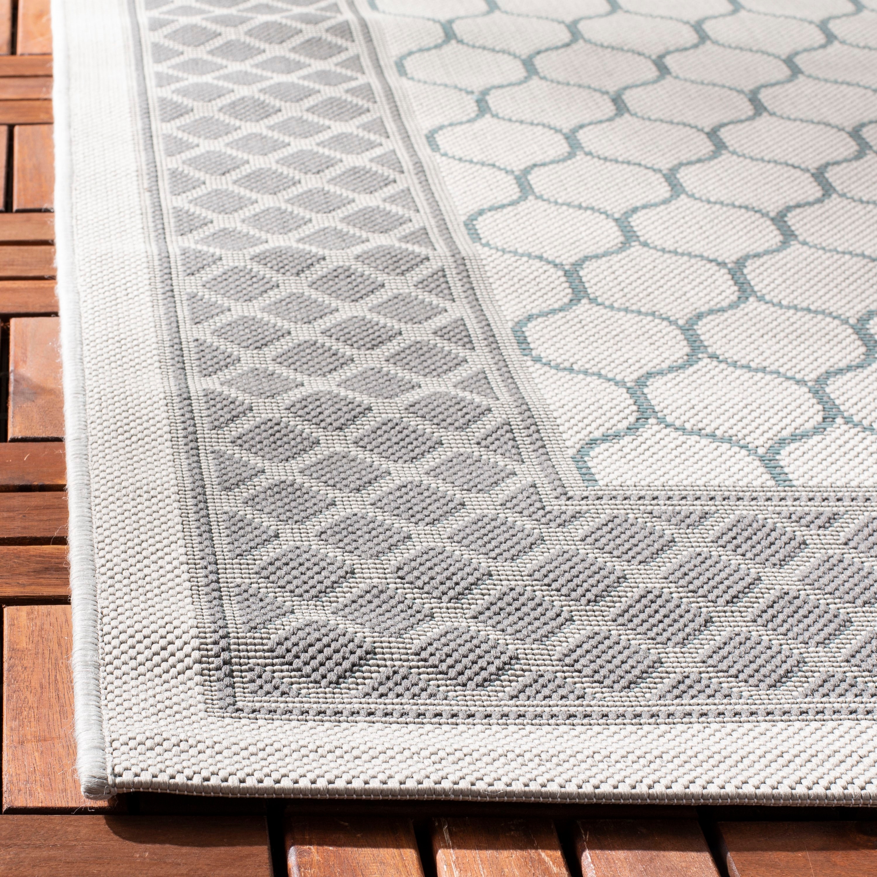 Light Grey/Anthracite Rectangular Synthetic Outdoor Area Rug