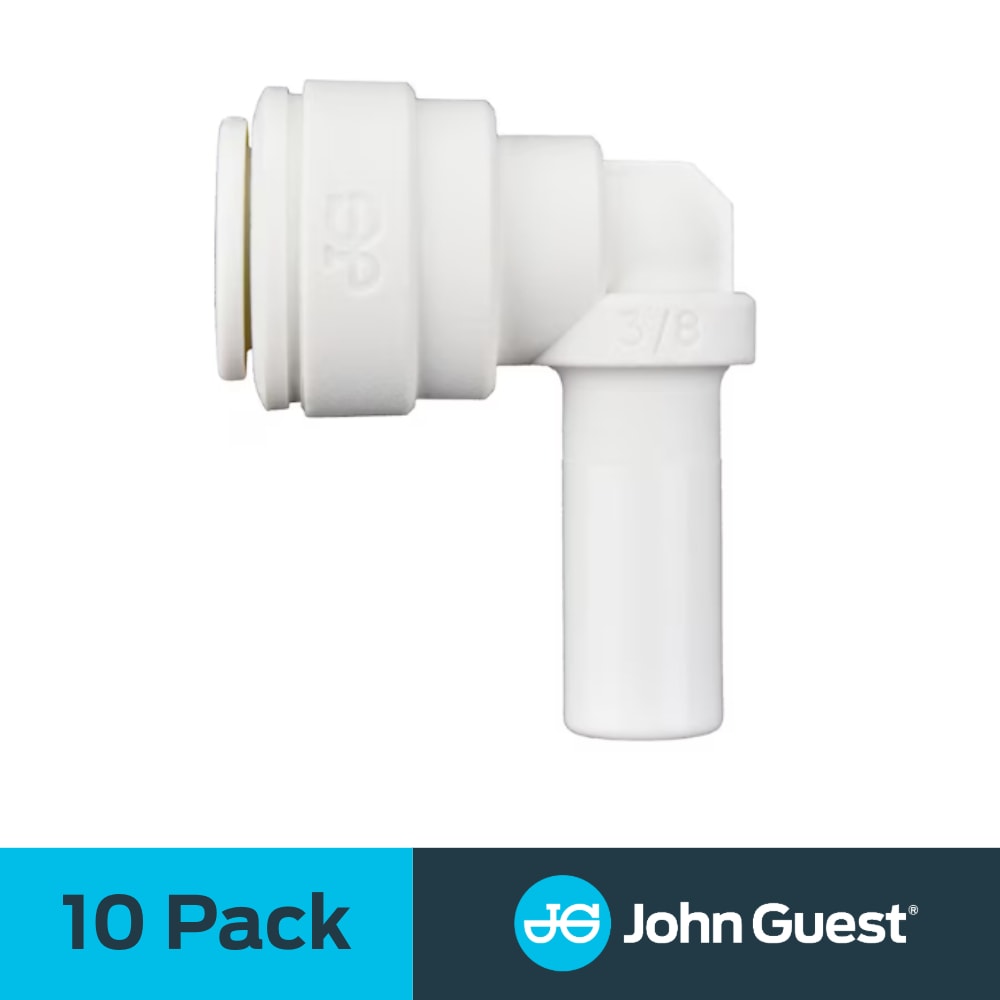 John Guest PP221212W-US 3/8-in Push-to-Connect 90-Degree Female Elbow (10-Pack)
