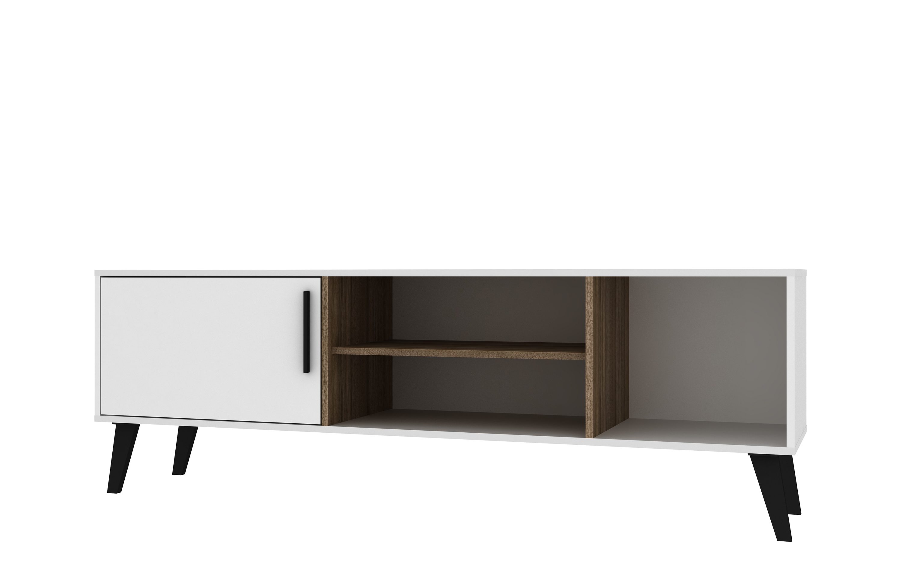 gesprek versieren Bang om te sterven Manhattan Comfort Amsterdam Modern/Contemporary White and Oak TV Stand  (Accommodates TVs up to 40-in) in the TV Stands department at Lowes.com