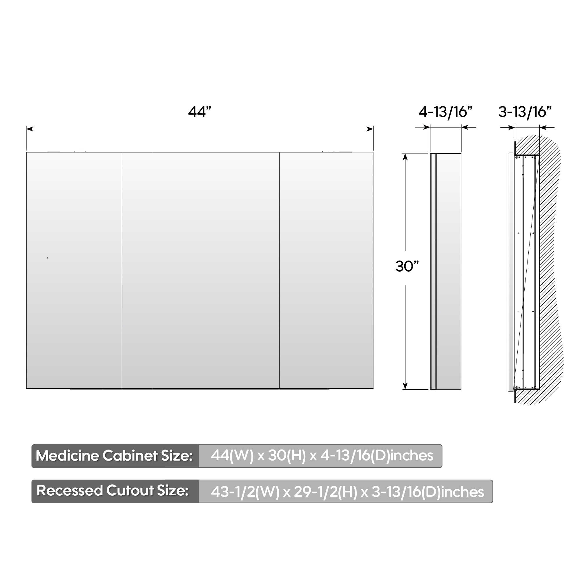 Forclover MRW-JG4430 Bathroom-Medicine-Cabinets - View #4