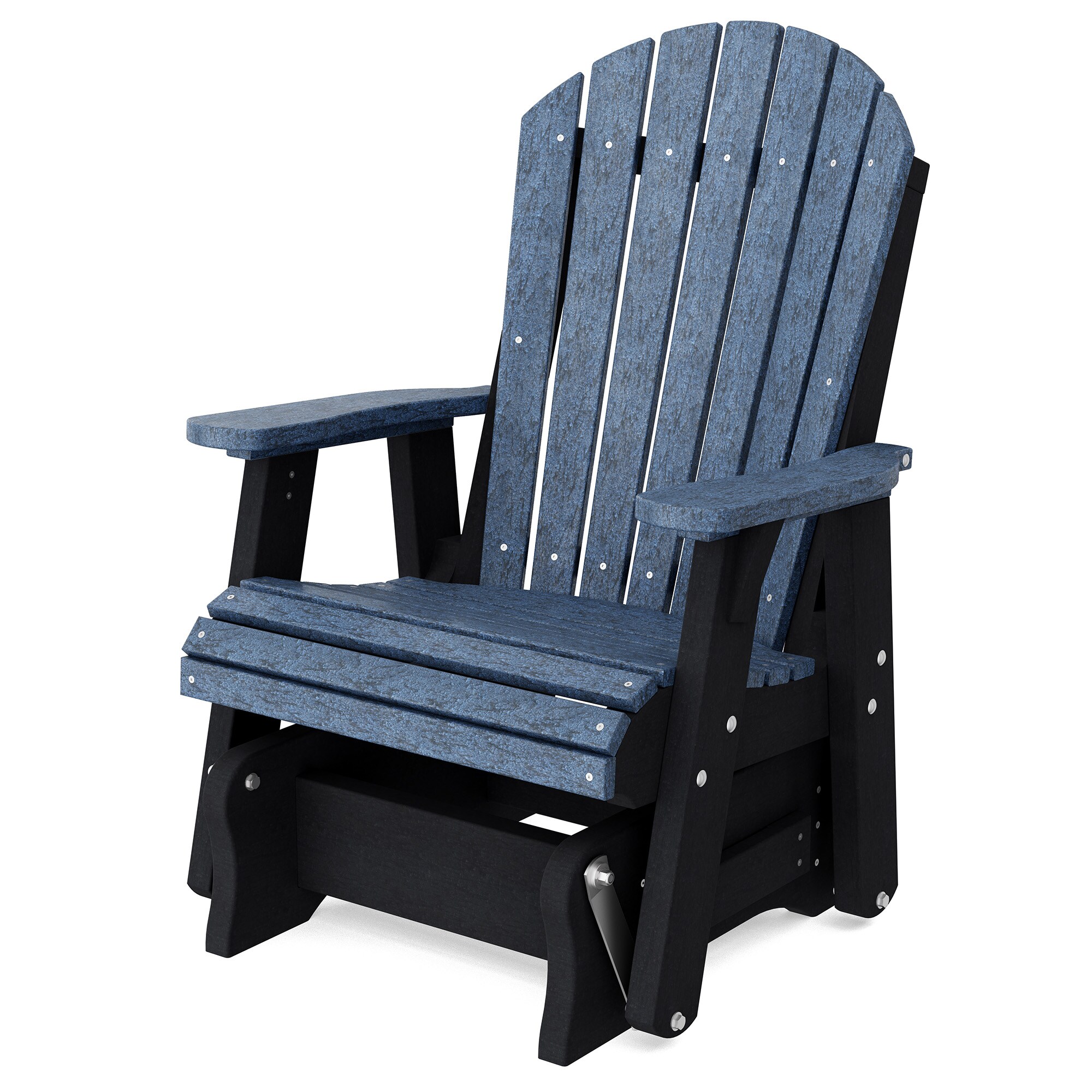 Wildridge LCC-106-PB-BK Heritage 1 -person Patriot Blue/Black HDPE Outdoor Glider