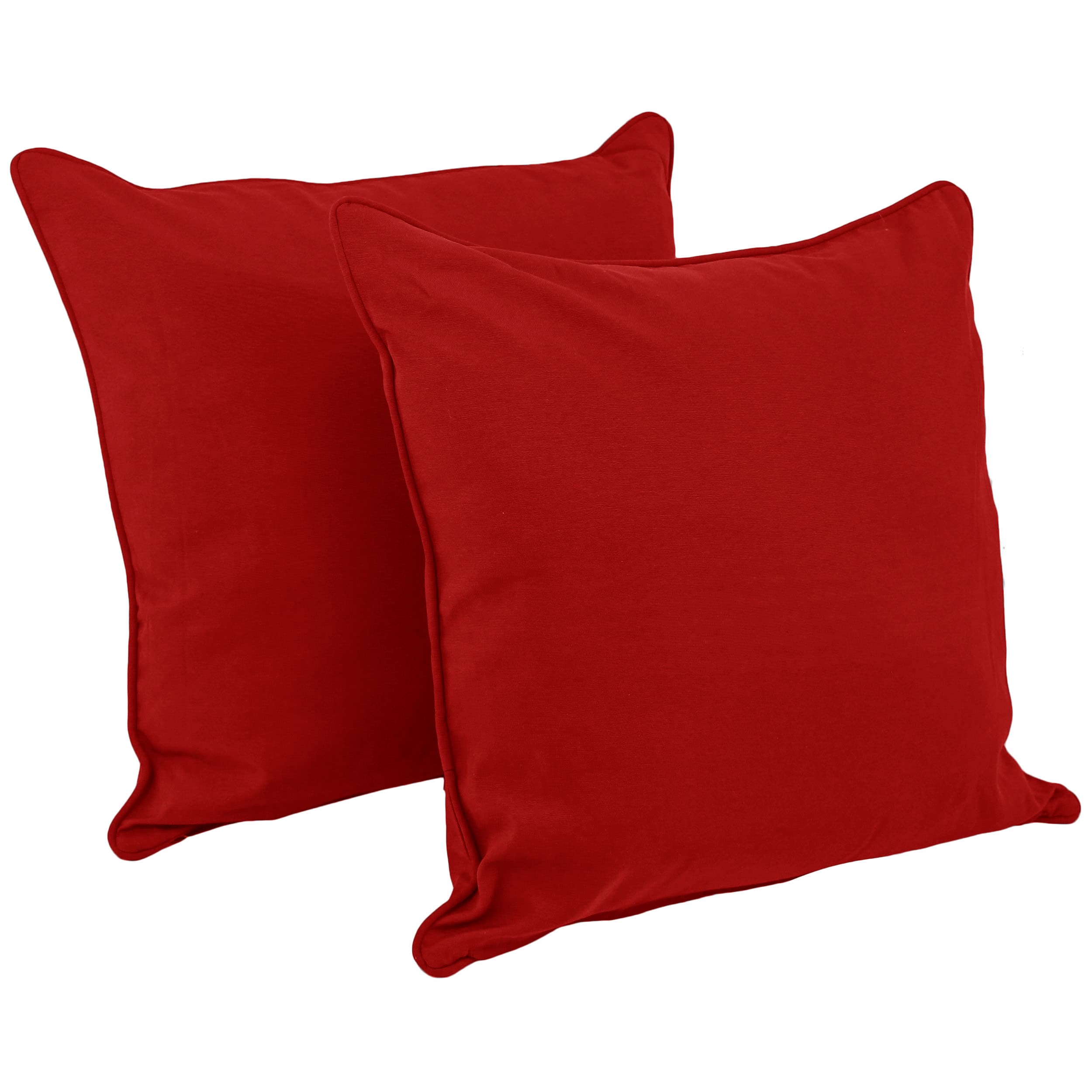 Blazing Needles 9813-CD-S2-TW-RD 2 -Piece 25-in x 25-in Red Square Indoor Decorative Pillow