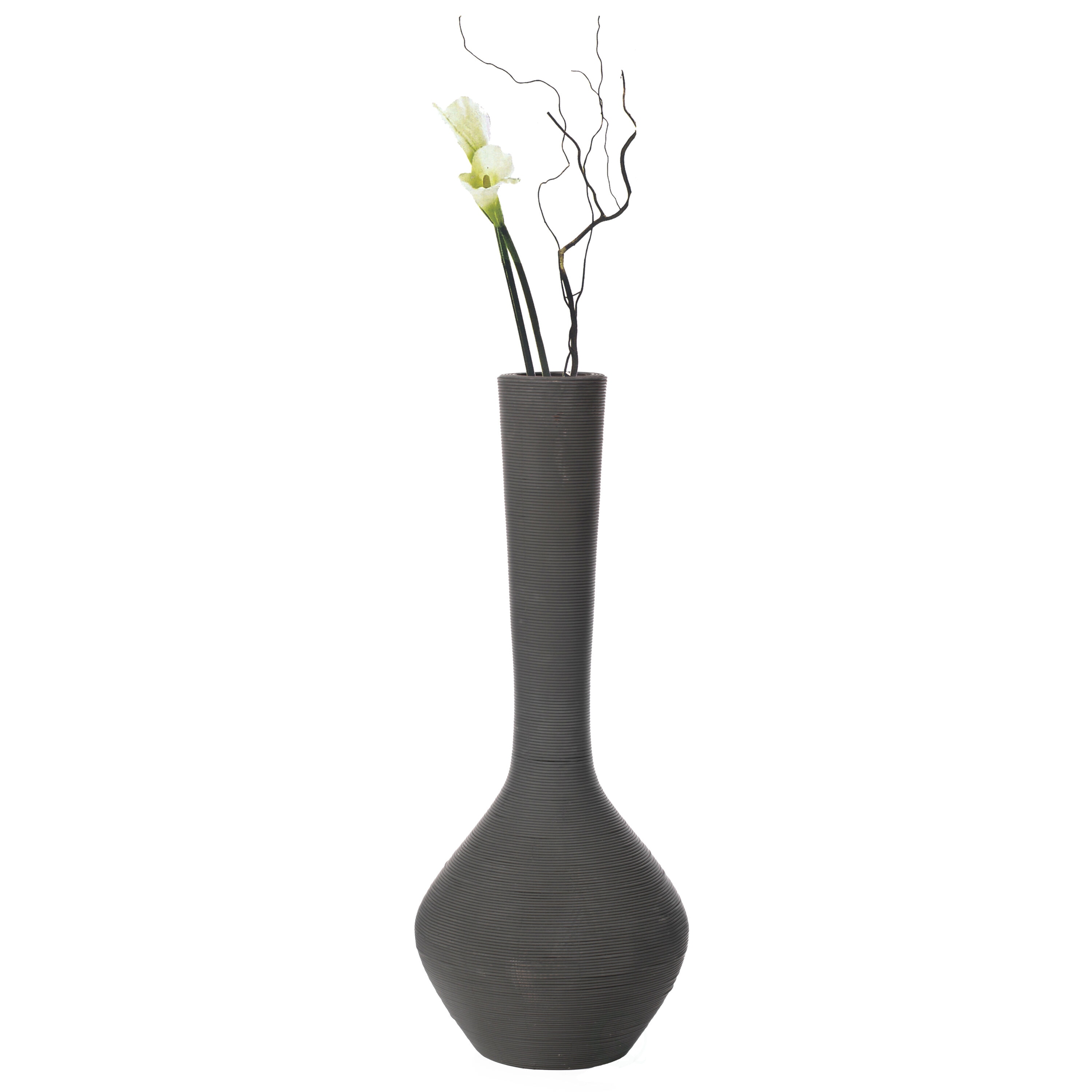 Uniquewise QI004082 Gray Plastic Modern Vase