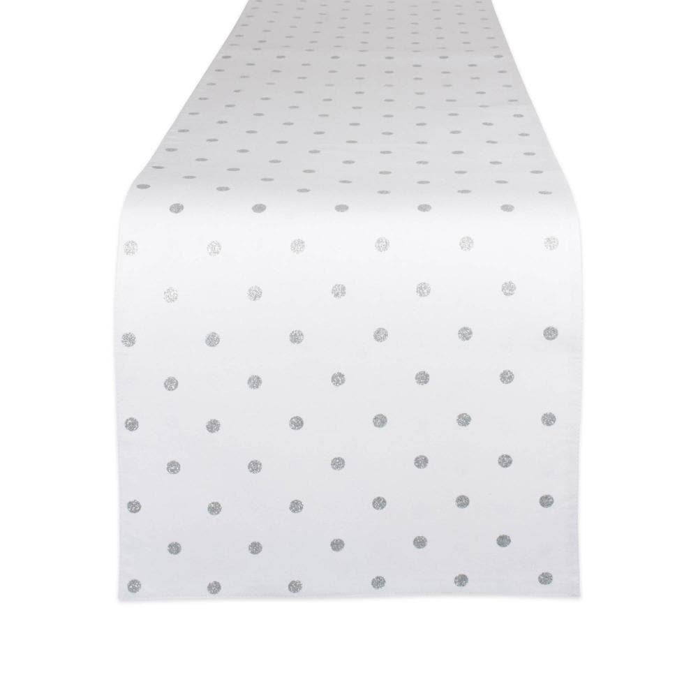 DII Z02218 Metallic Silver Dots Table runner