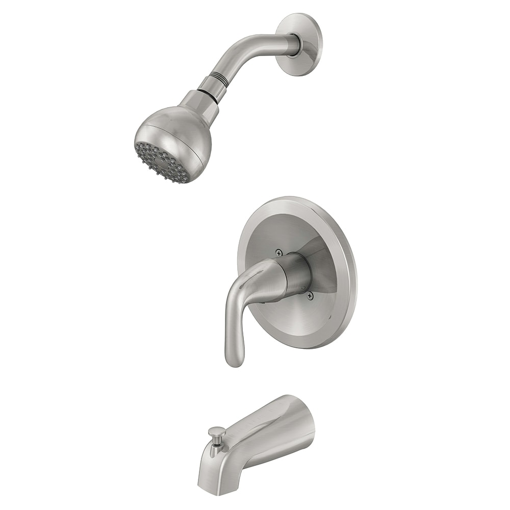 Project Source Aldean Nickel 1-handle Wall-mount Low-arc Bathtub Faucet ...