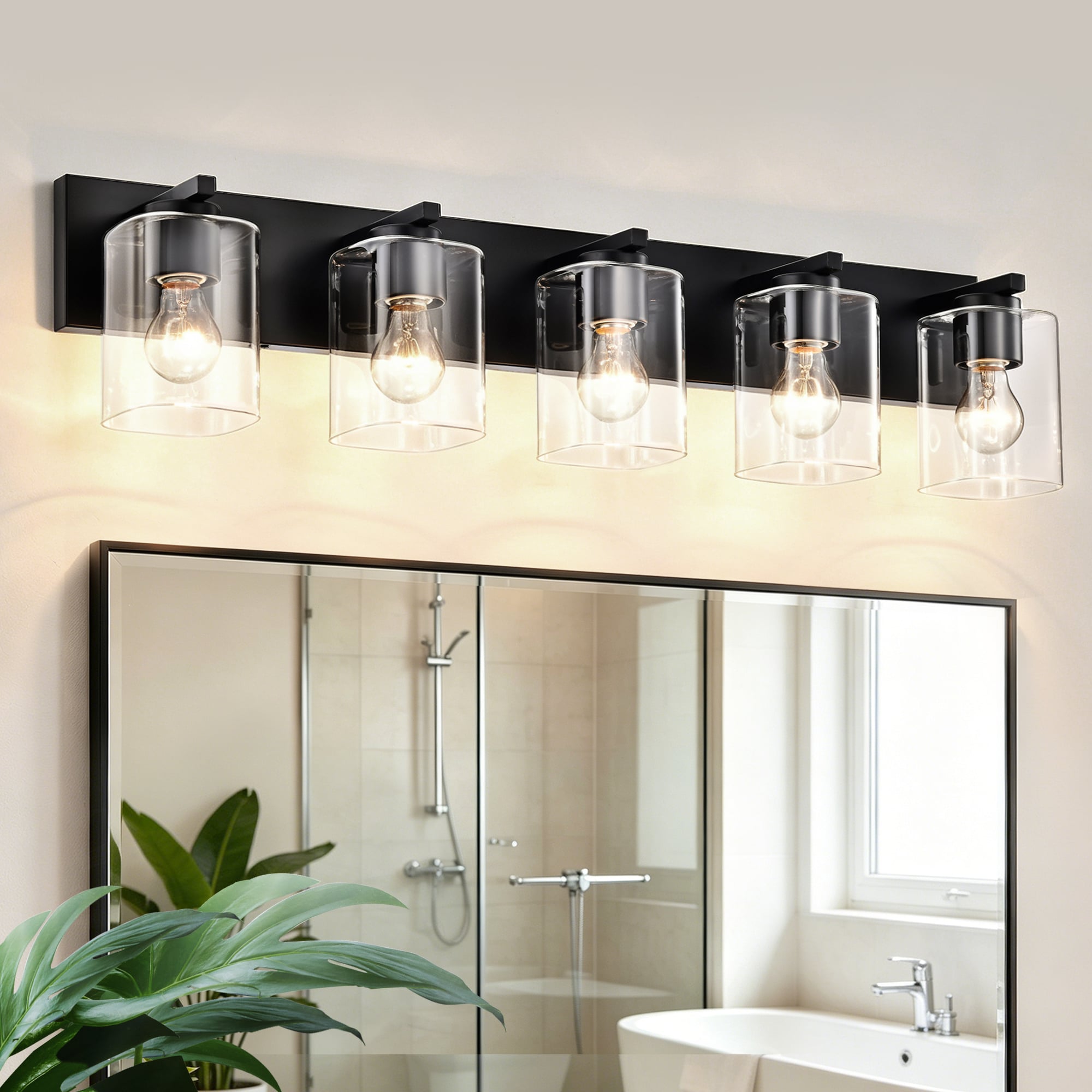 Edvivi 32-in 5 Light Matte Black Modern/contemporary Bathroom Vanity light