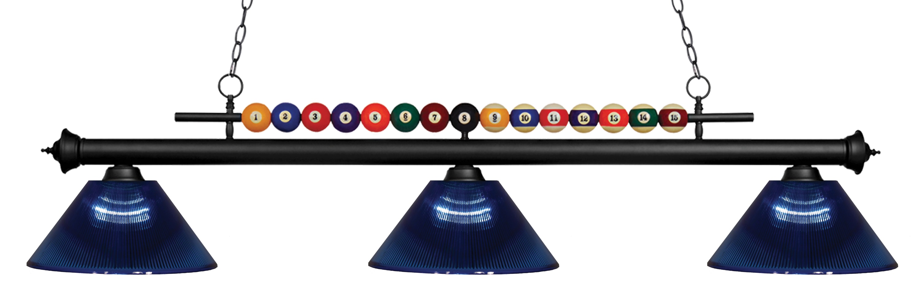 Z-Lite 170MB-ARDB Shark Matte Black Incandescent Medium base (E-26) Pool Table Lighting