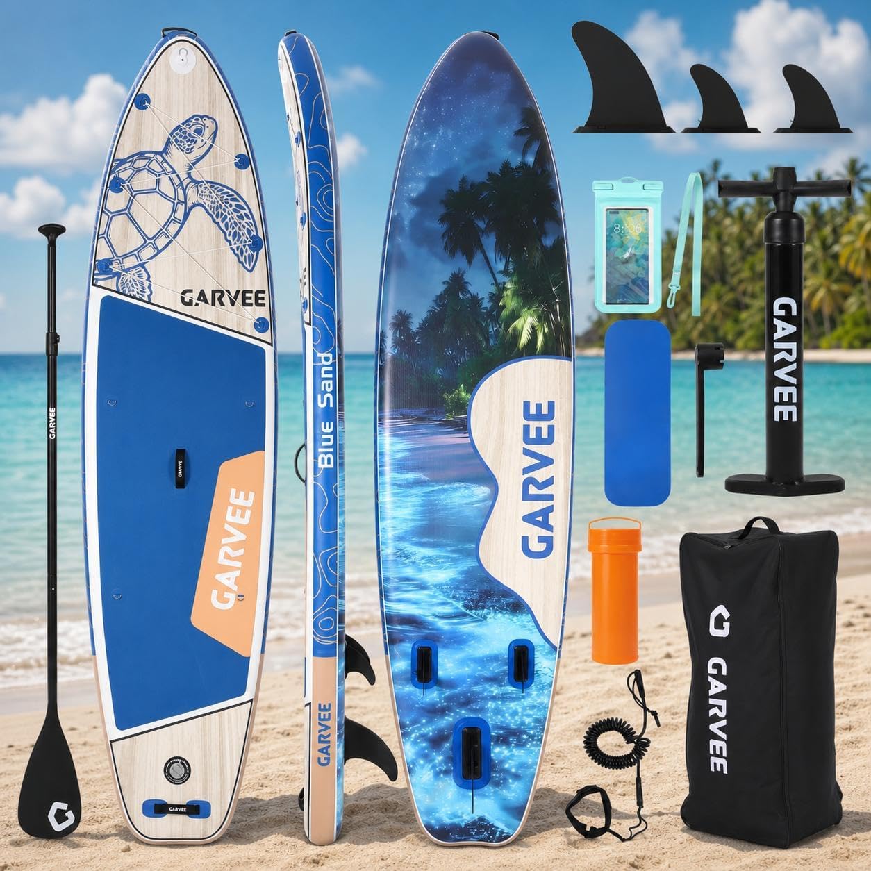 GAOMON Inflatable Paddle Board - 450 lbs Capacity Stand Up Paddle Board with Camera Mount Wide Deck and Full SUP Accessories Set