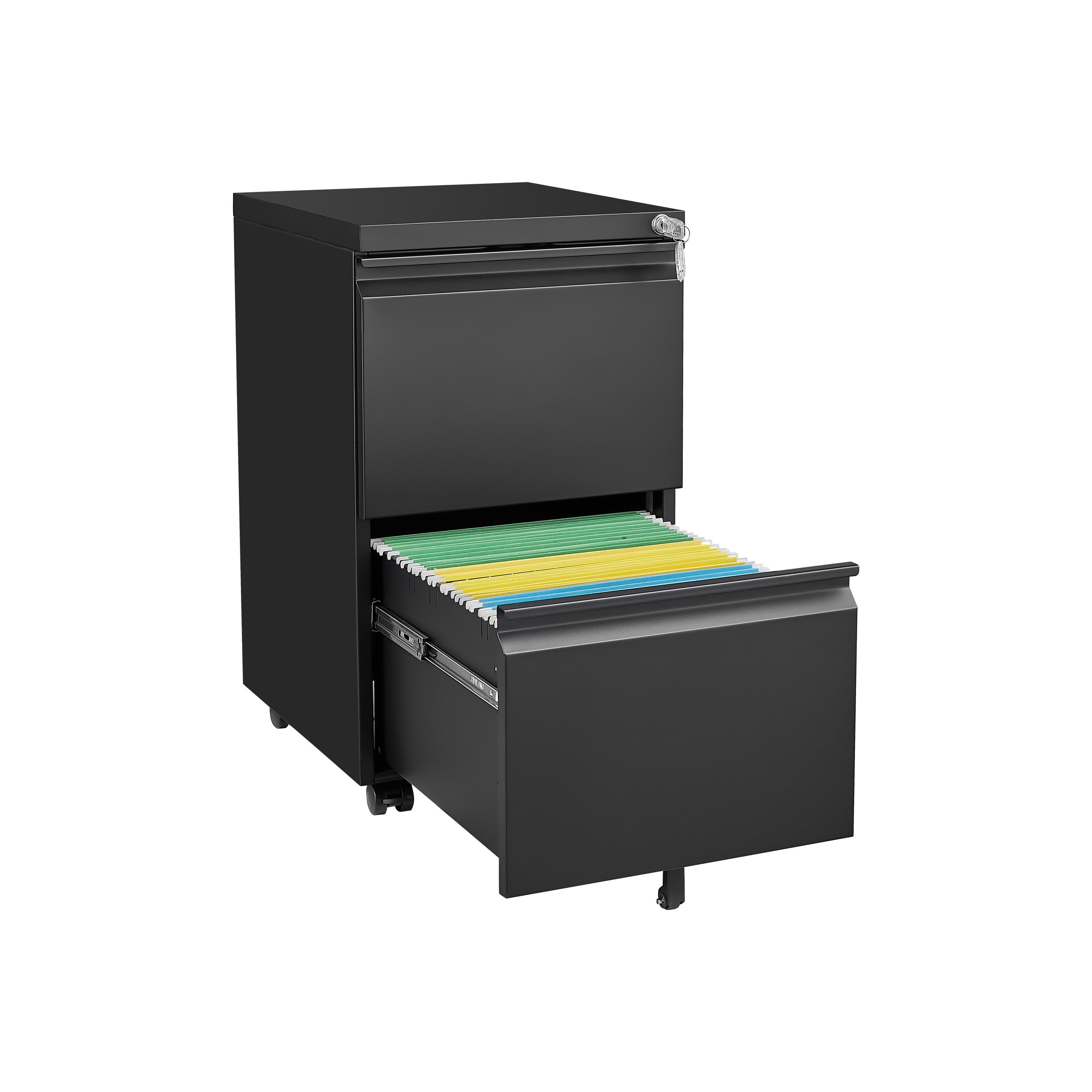 Maocao Hoom Black 2-Drawer 15.35-in File Cabinet