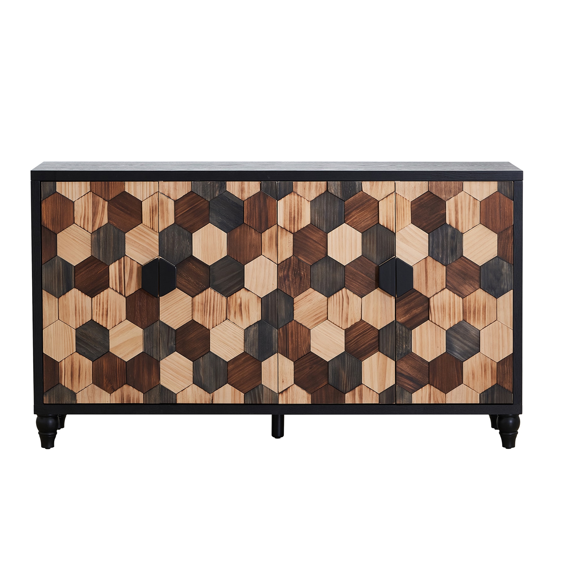 Casual Antique Black Sideboard