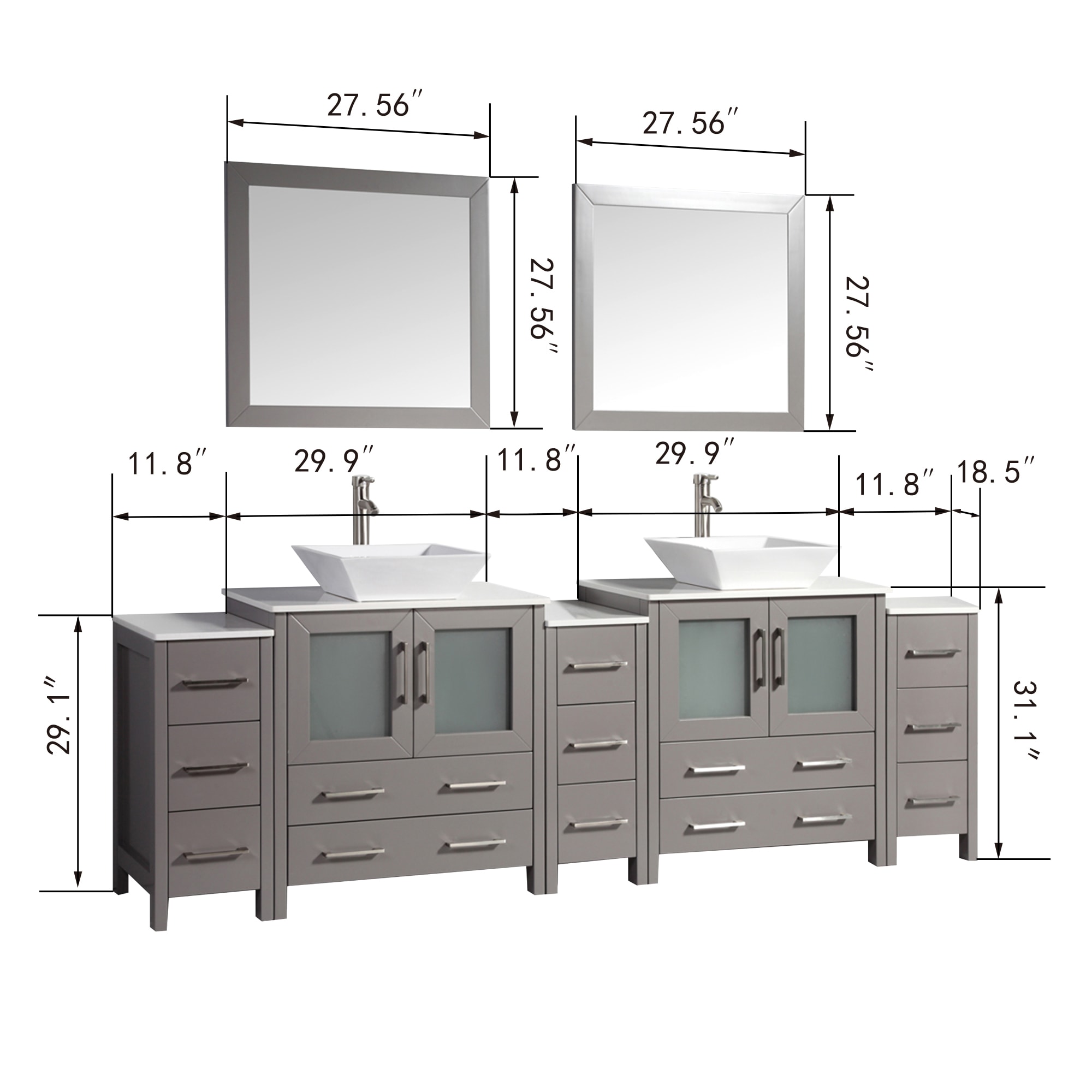 Vanity Art VA3130-96G Bath-Vanity-Combo - View #11