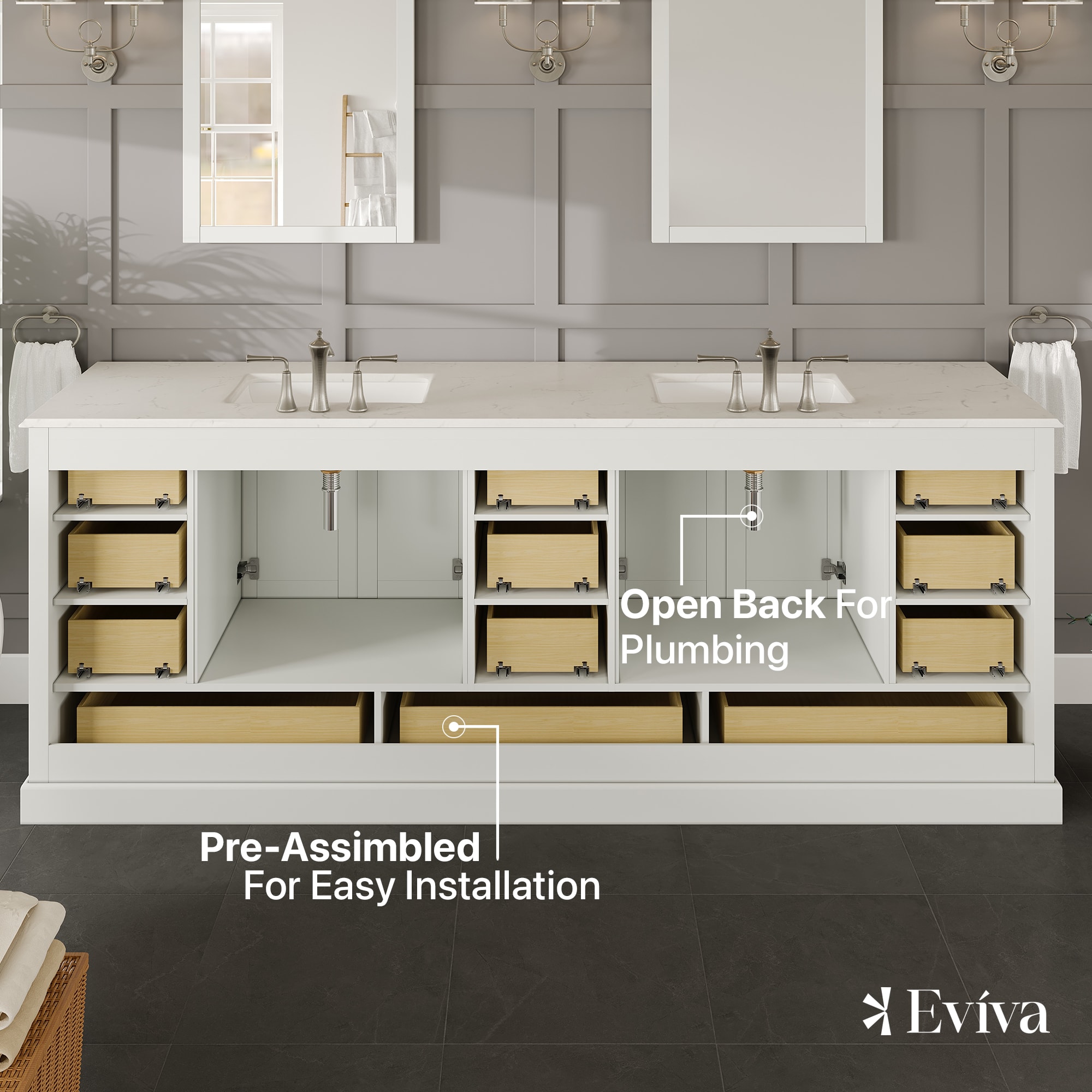 Eviva EVVN416-84WH-Q Bath-Vanity-Combo - View #6