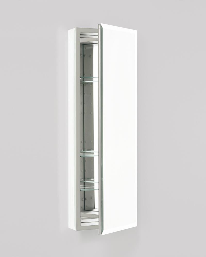 Robern PL Series 15.25-in x 30-in Rectangle Surface Mirrored Medicine Cabinet with Outlet