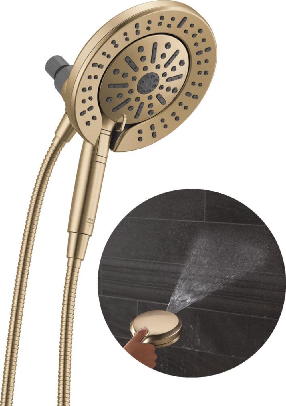 Delta 75655CZ In2ition 6 -Spray Champagne Bronze 7.88-in Round Handheld High Pressure Shower Head 1.75 GPM