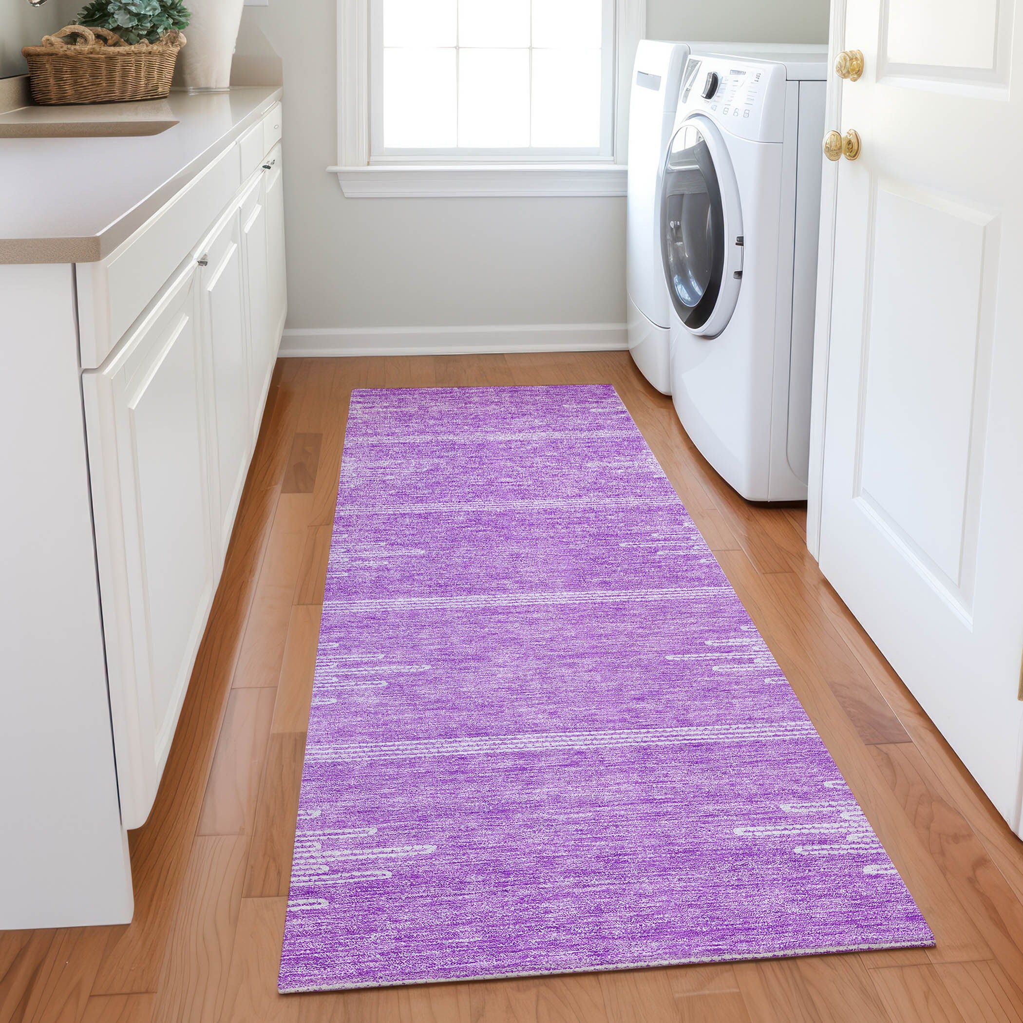Addison Rugs ACN647LV2X8 Chantille ACN647LV 2 x 7 (ft) Polyester Lavender Rectangular Indoor/Outdoor Geometric Machine washable Runner rug