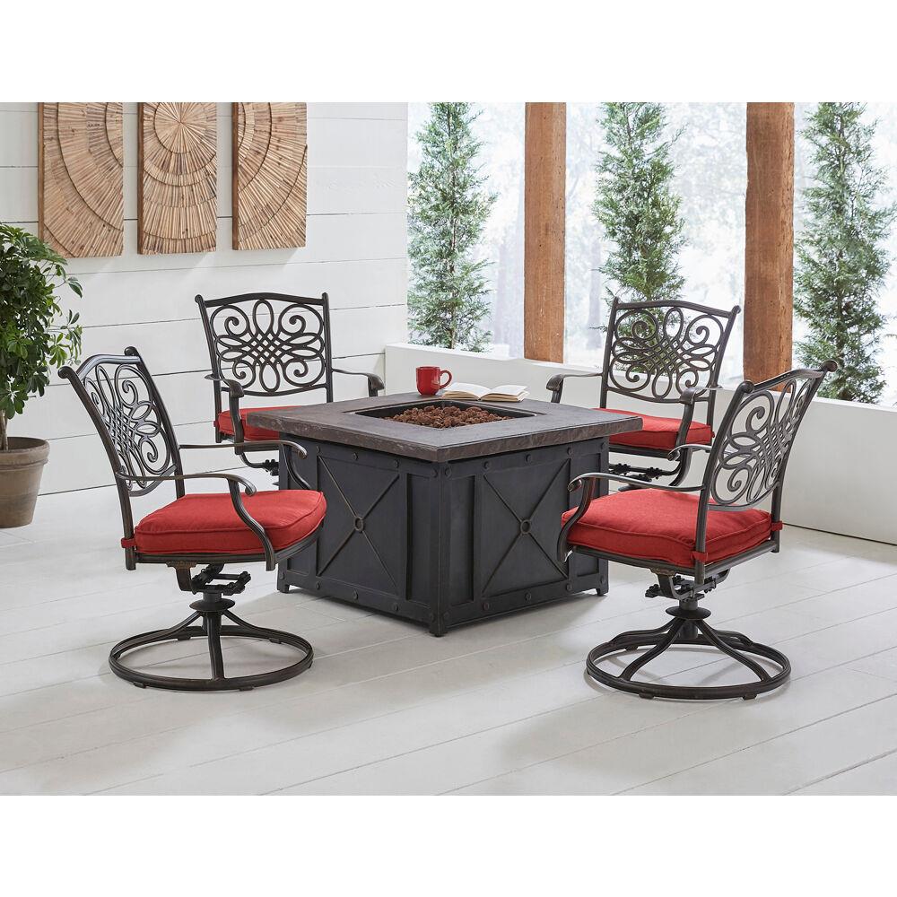Hanover TRAD5PCDSW4FP-RED Patio-Conversation-Sets - View #11