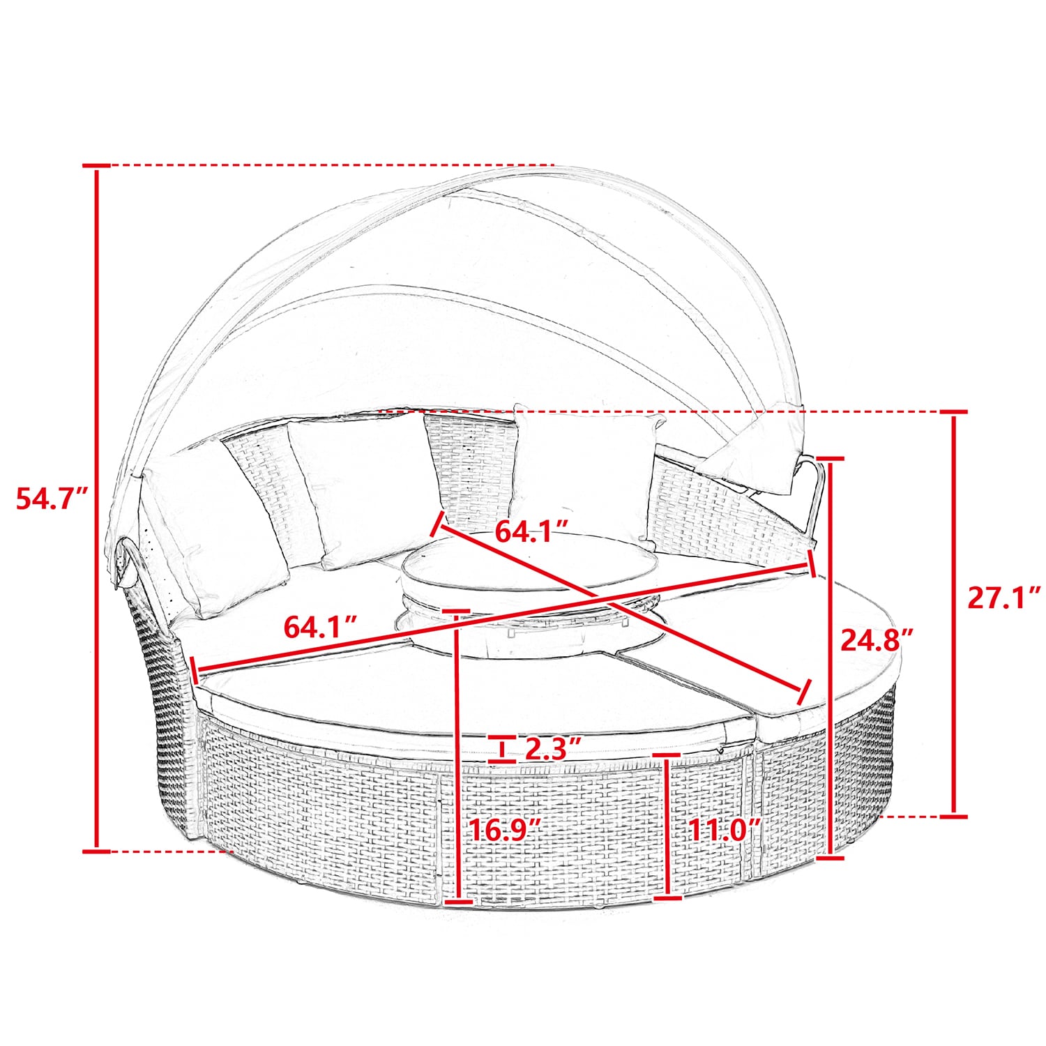 SINOFURN SYB060026BL Patio-Sofas-Daybeds - View #5