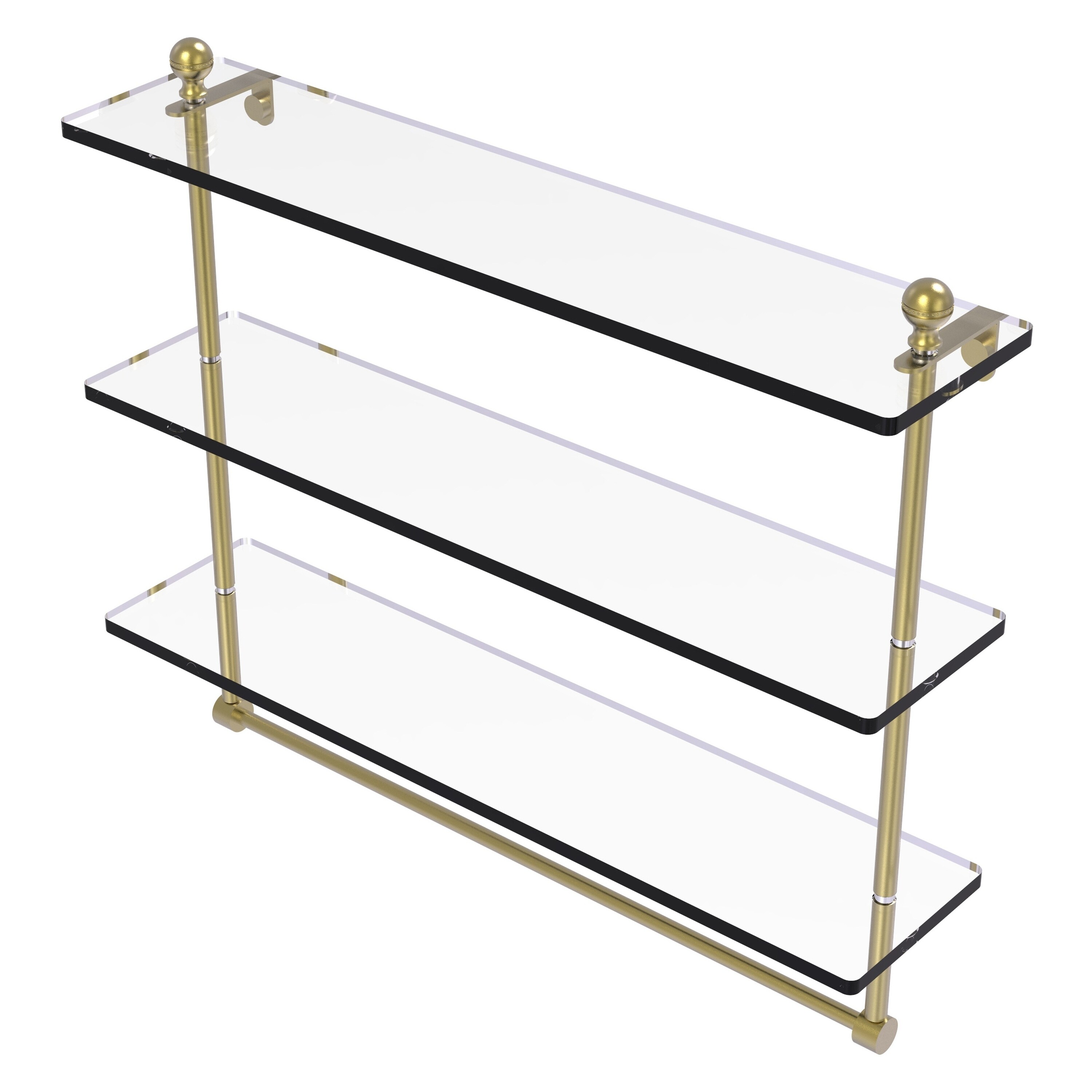 Allied Brass MA-5/22TB-SBR Mambo Satin Brass 3 -Tier Wall mount Bathroom Shelf ( 22-in x 18-in x 5-in )