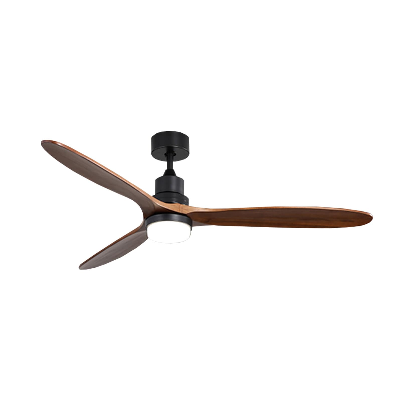 Flynama YC-L-6003 60-in Integrated LED Black with wood Blades Ceiling Fan With Light - Remote Included ( 3 -Blade )