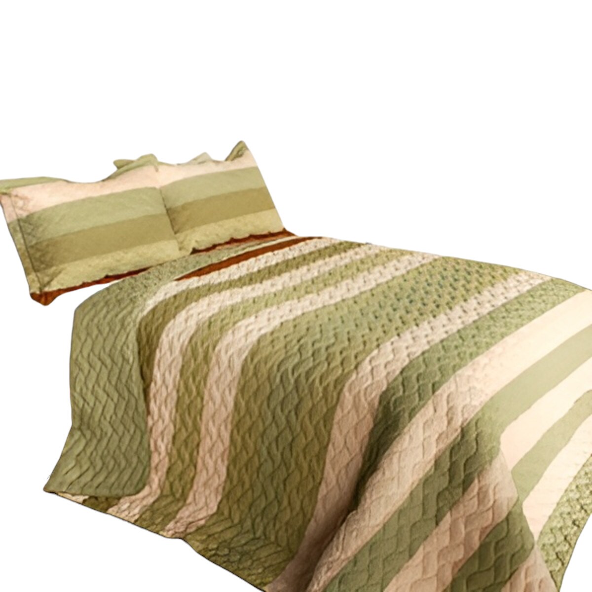 Slickblue 3-Piece Full and Queen Quilt Set with Handmade Vermicelli Quilting Quilted Shams - Pink