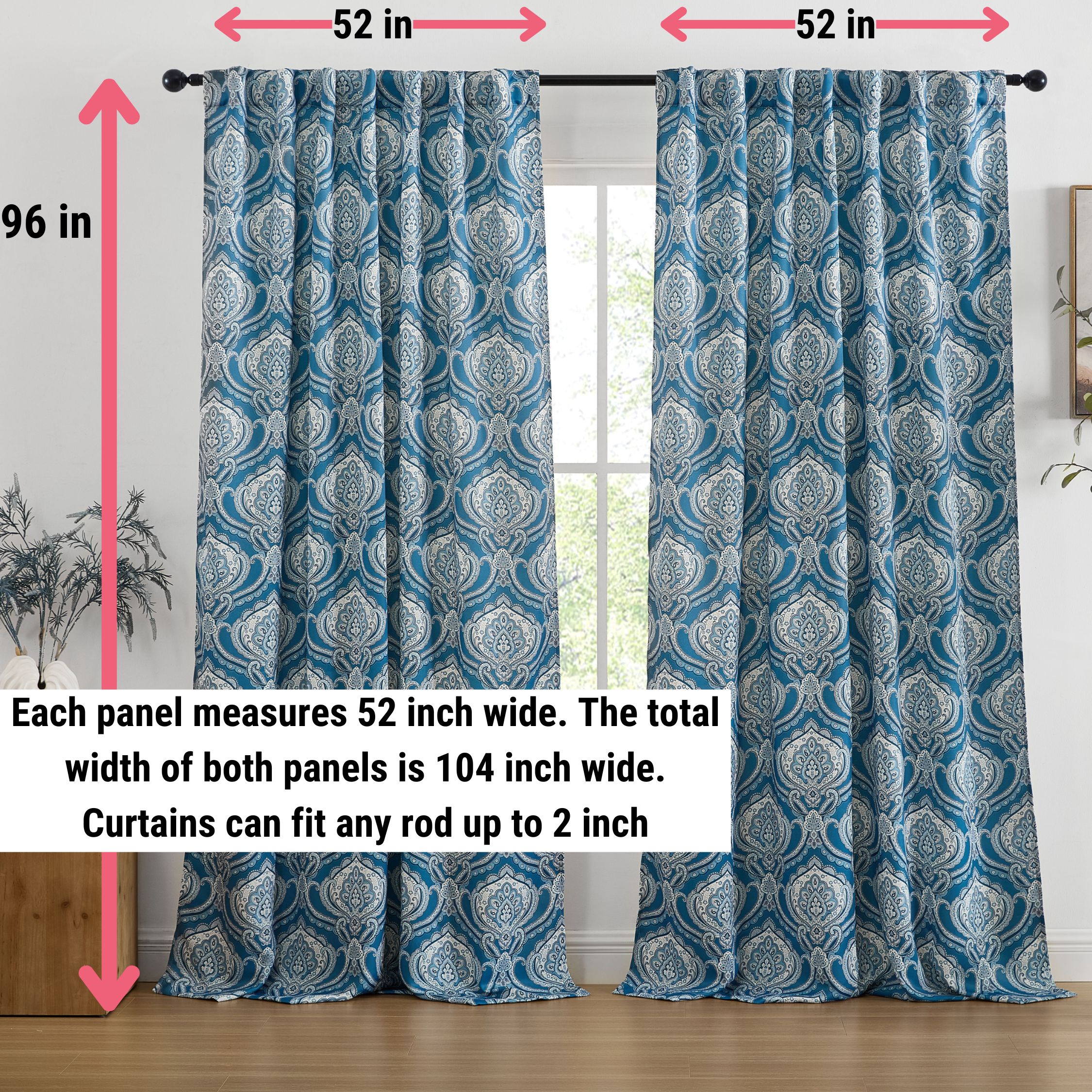 HLC.me MSNA-96-BLU curtains - View #3