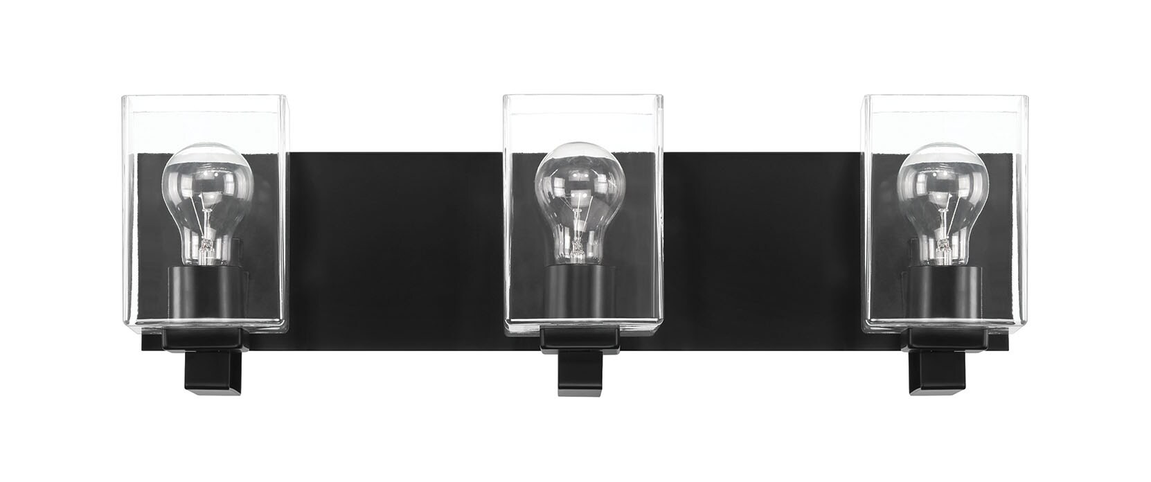 Craftmade 18524FB3 McClane 24.25-in 3 -Light Black Transitional Vanity light