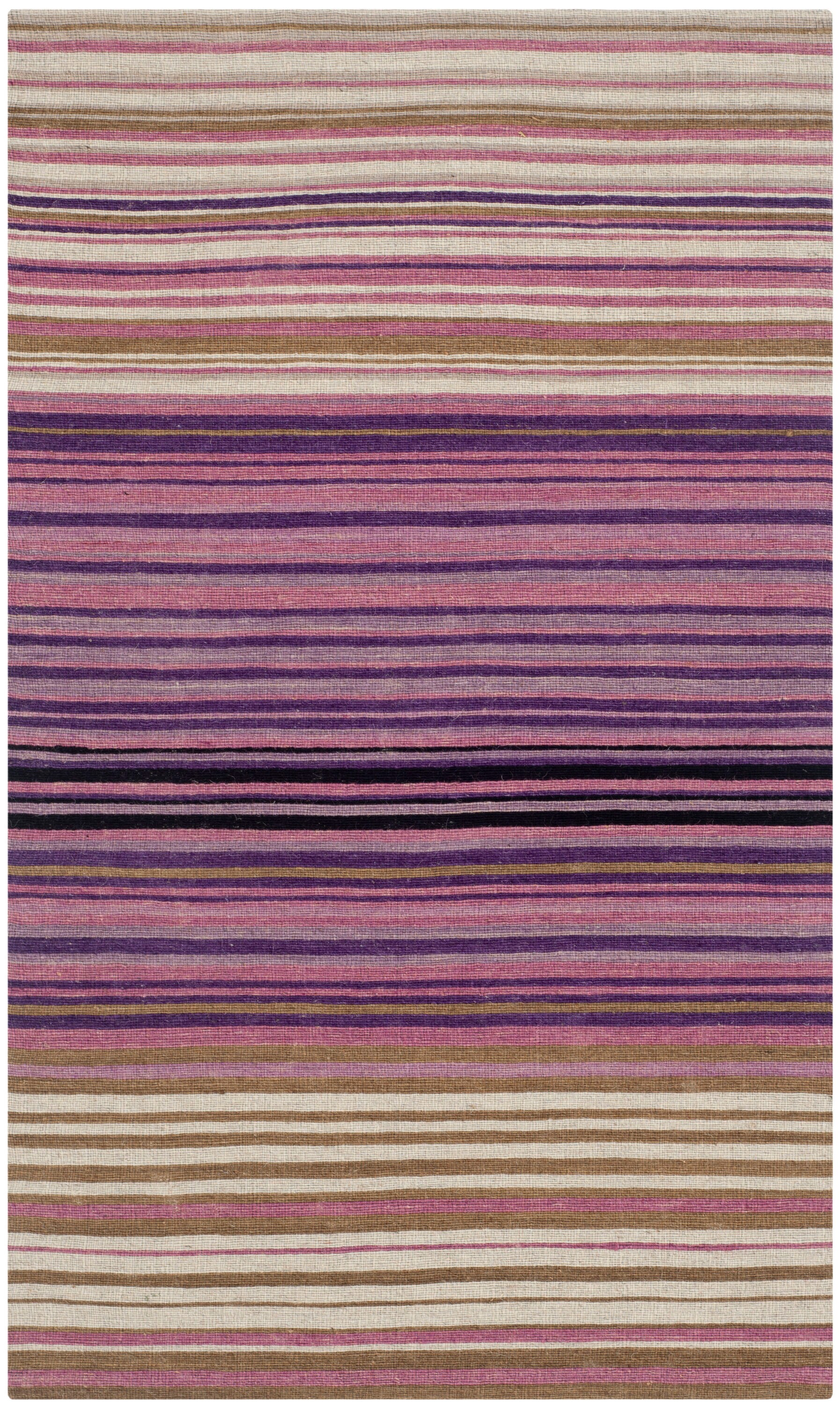 Marbella Hand-Loomed White & Lilac Wool Area Rug