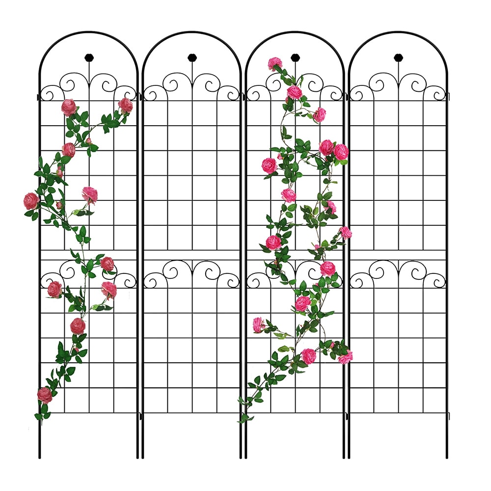 ZAKLOOP XU158681065 19.7-Inches W x 86.7-Inches H Black Iron Garden Trellis For Climbing Plants For Cucumbers For Roses