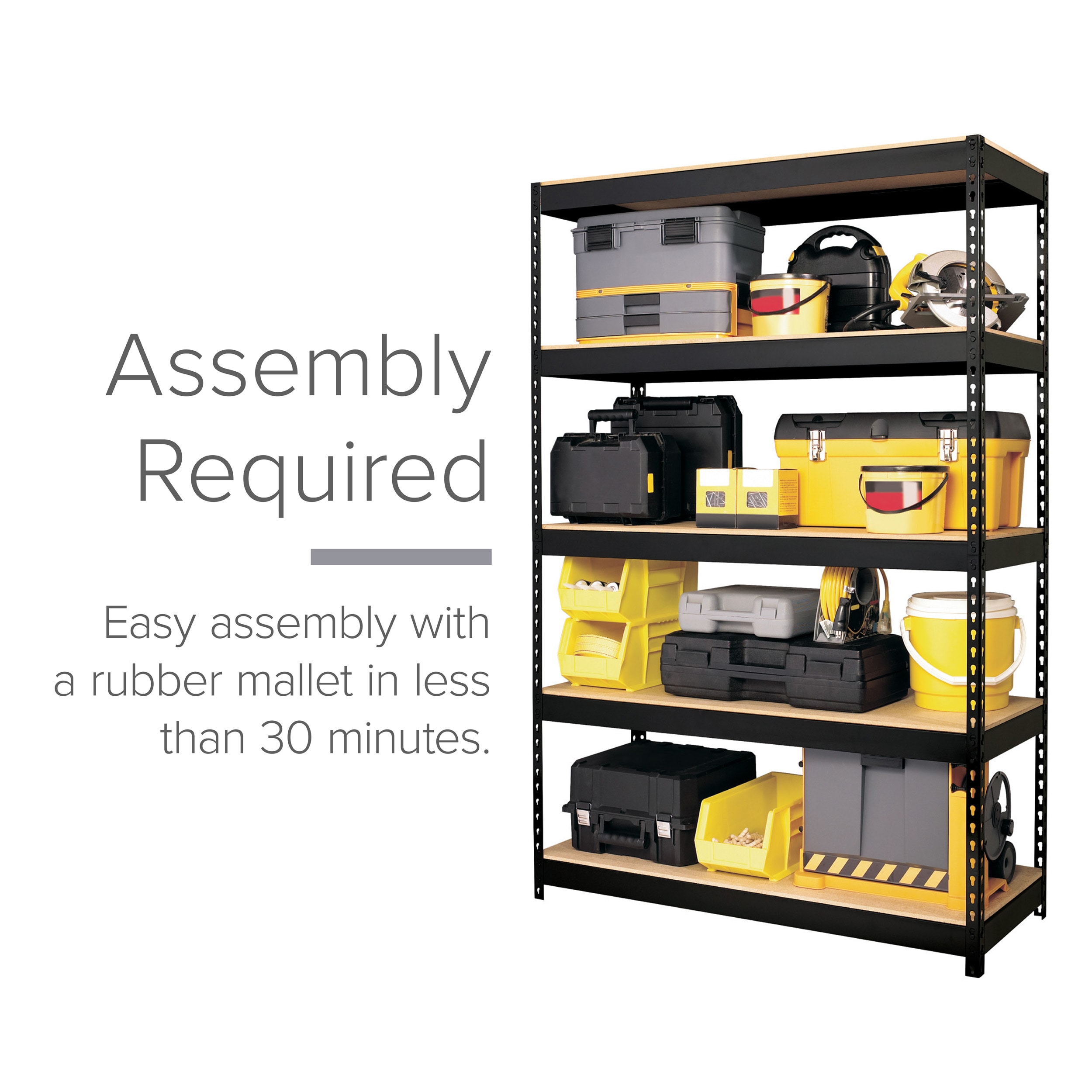 Black Steel 5-Shelf Heavy-Duty Storage Rack