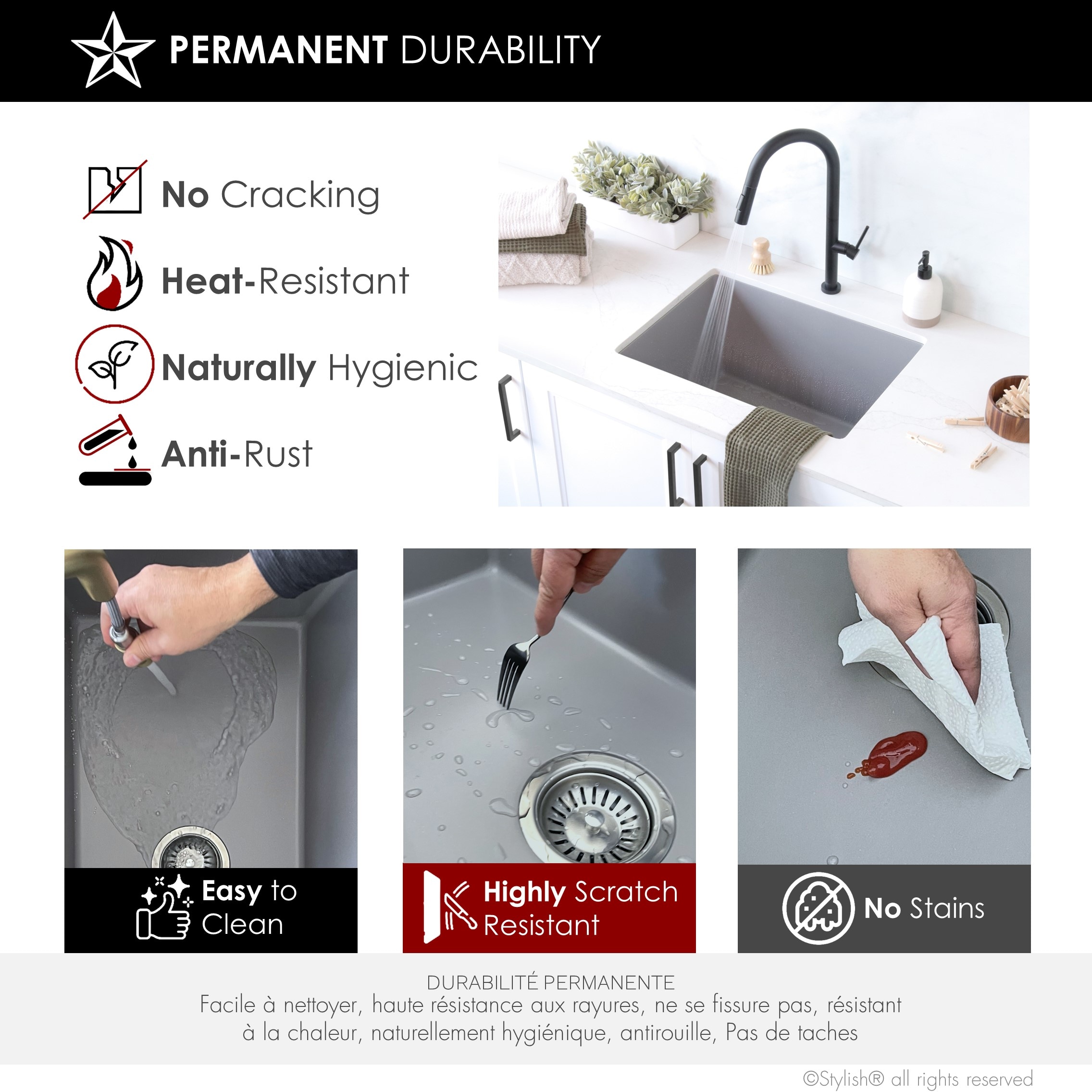 Stylish S-825L Kitchen-Sinks - View #8