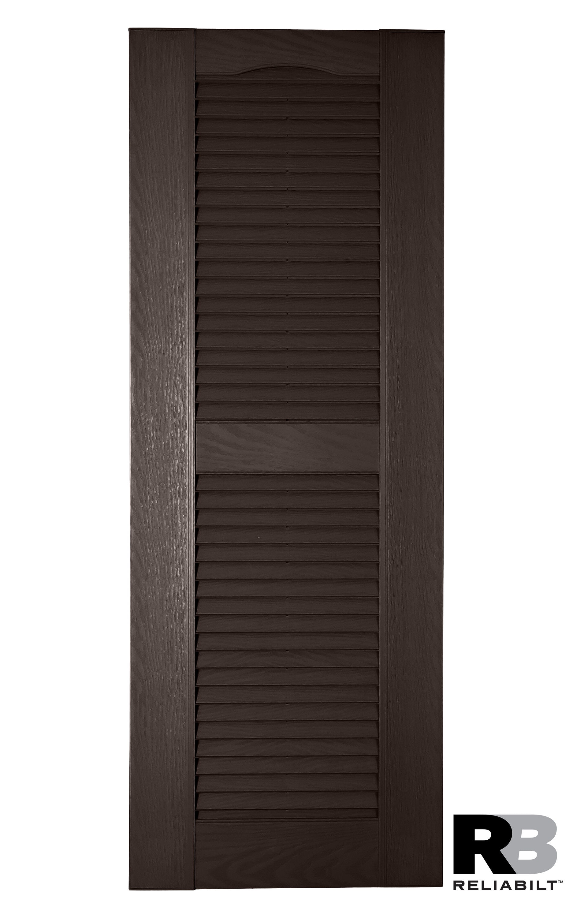 RELIABILT LVRCT1869025 17.75-in W x 69-in H Sienna Brown Louvered Polypropylene Exterior Shutters ( 2 -Pack )