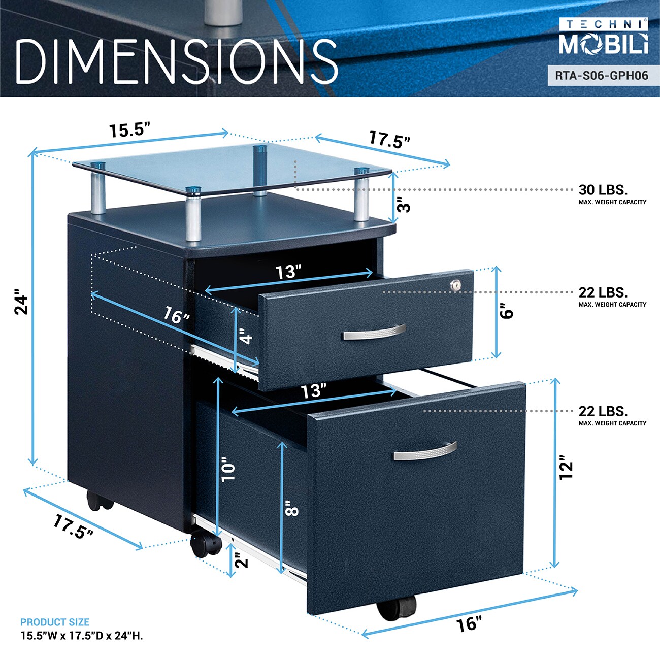 Flynama L-RTA-S06-GPH06 Filing-Cabinets - View #4