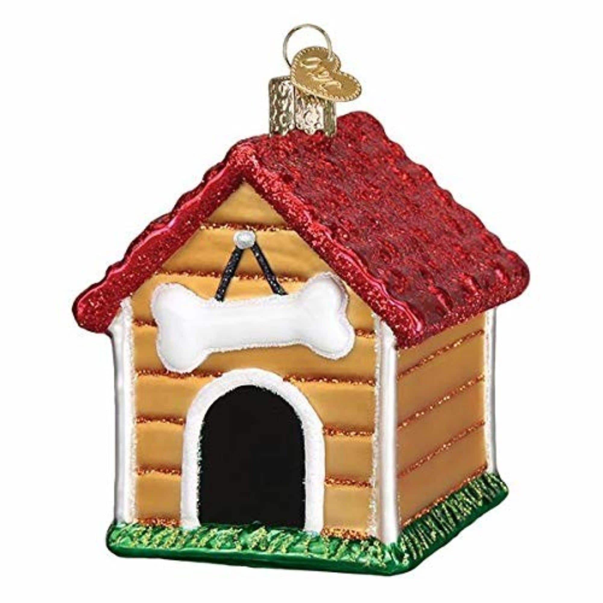 Old World Christmas 729343201133 Blown Glass Ornament for Christmas Tree - Dog House