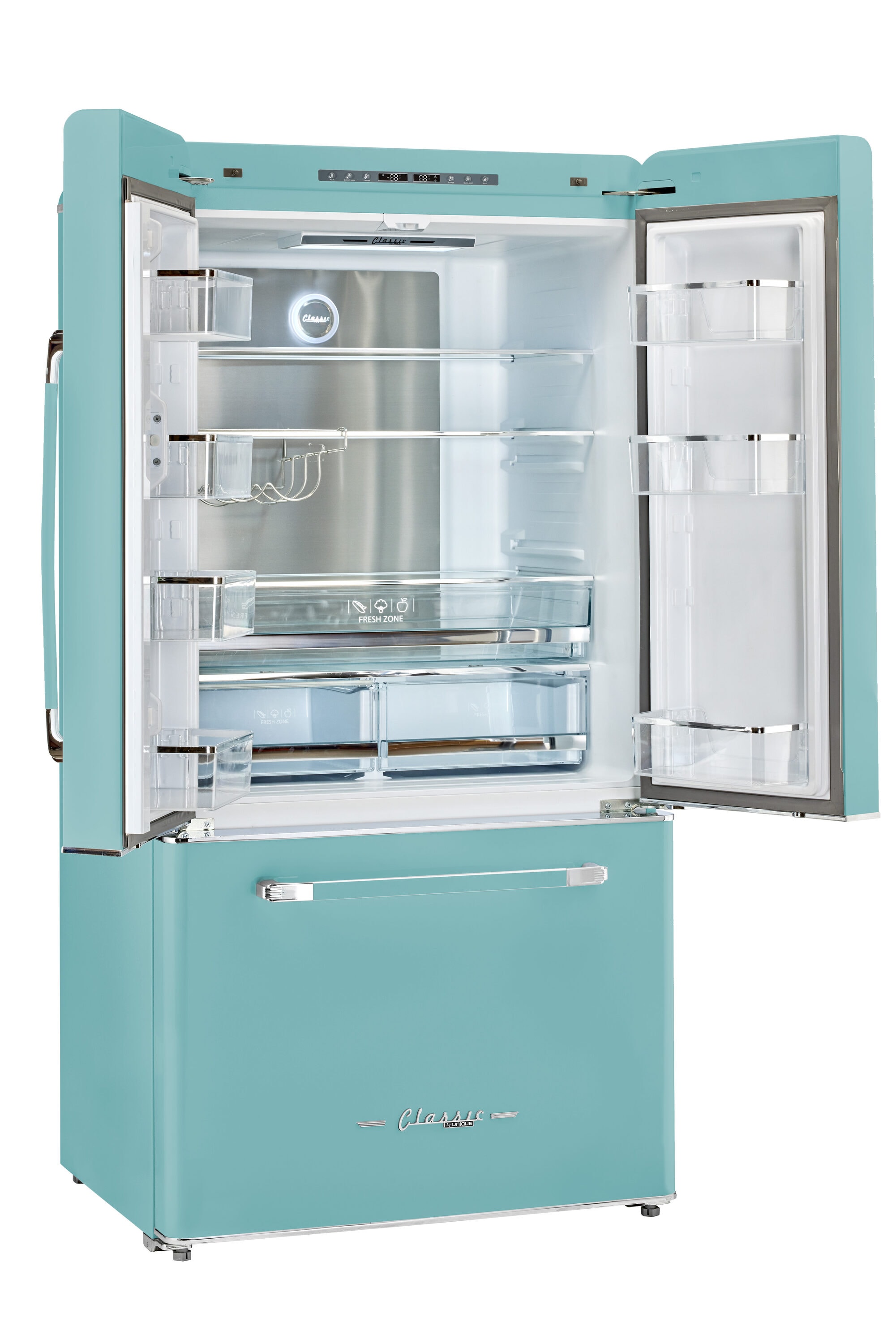 Ocean Mist Turquoise French Door Refrigerator with Ice Maker