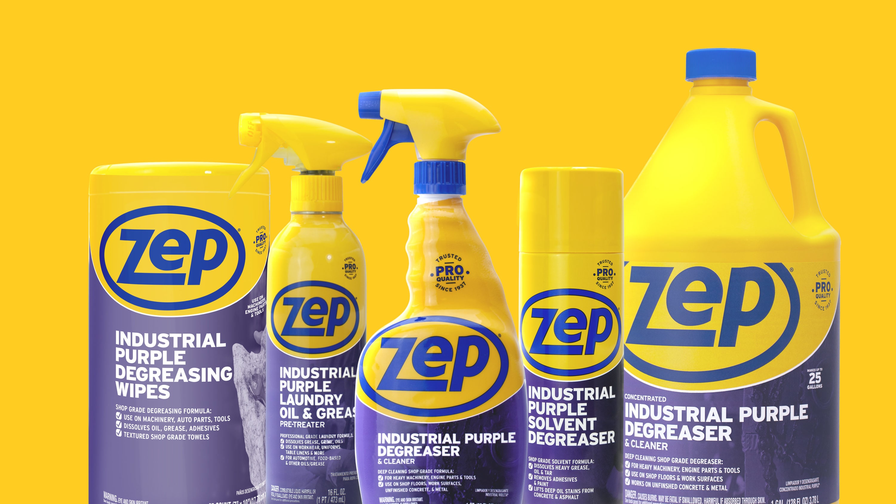 Zep Industrial Purple Degreasing Wipes